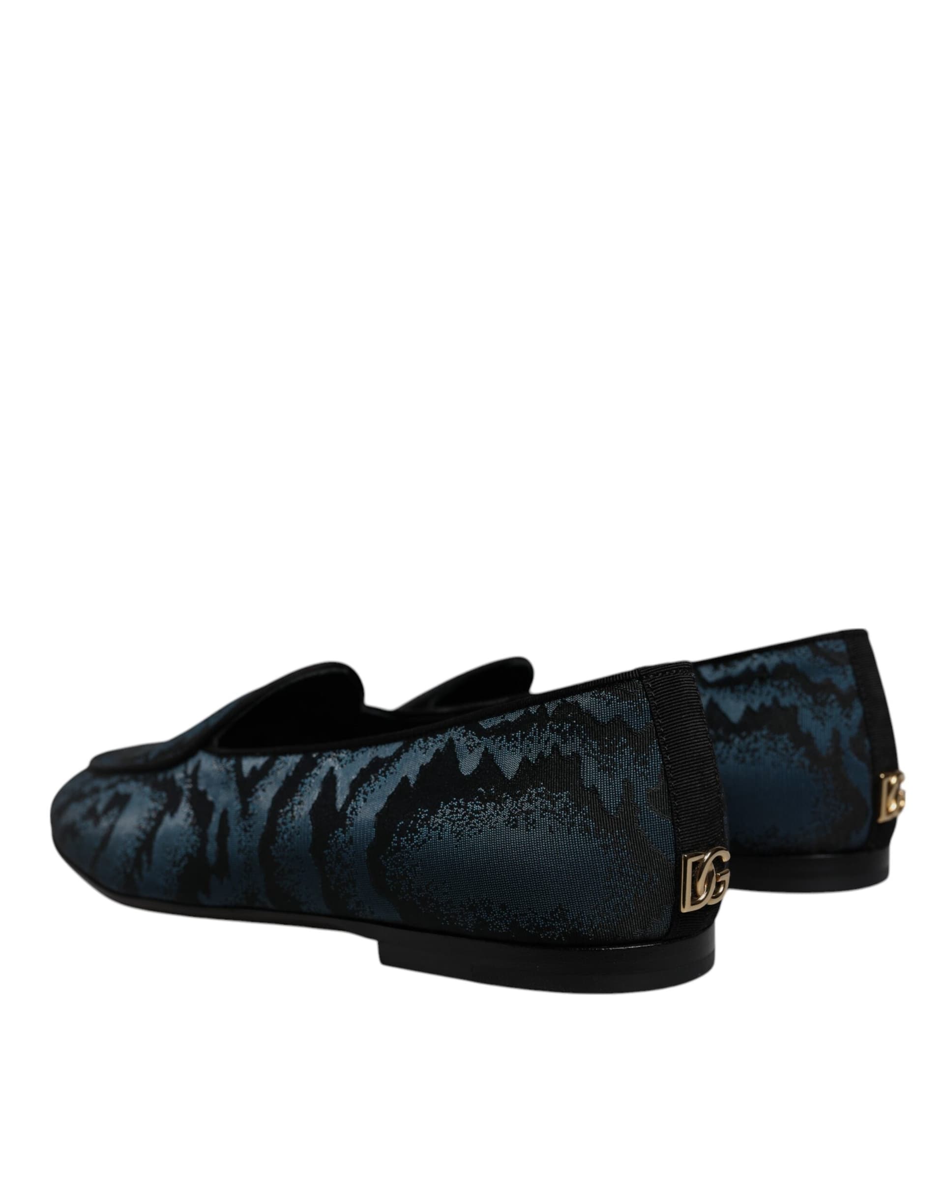 Dolce & Gabbana Blue Black Flats Men Loafers Dress Shoes - 3