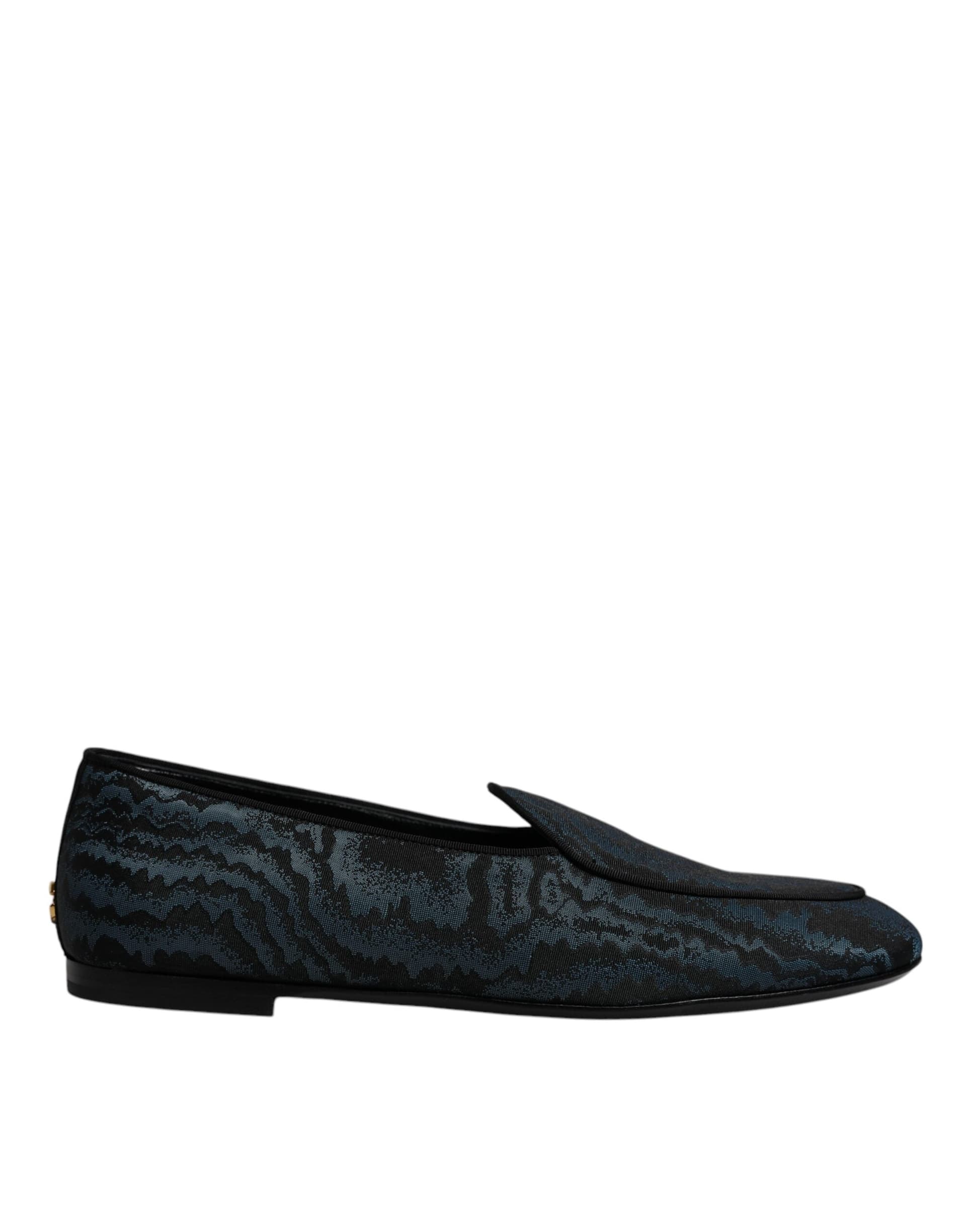 Dolce & Gabbana Blue Black Flats Men Loafers Dress Shoes - 5