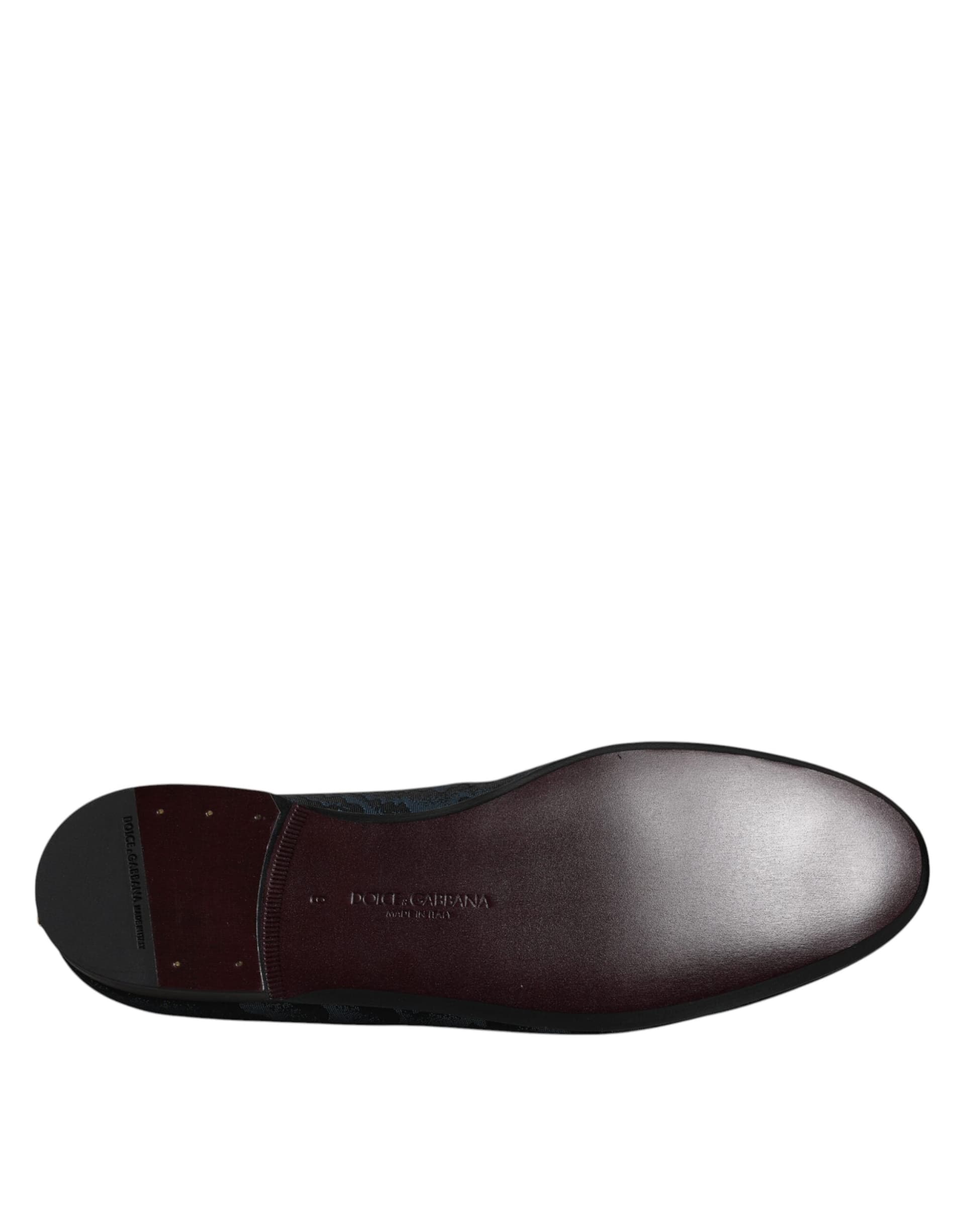 Dolce & Gabbana Blue Black Flats Men Loafers Dress Shoes - 7