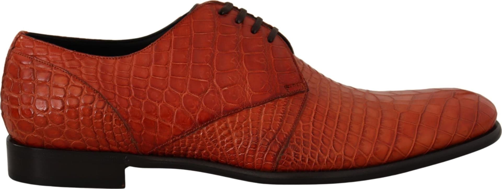 Dolce & Gabbana Orange Exotic Leather Dress Derby Shoes - 4