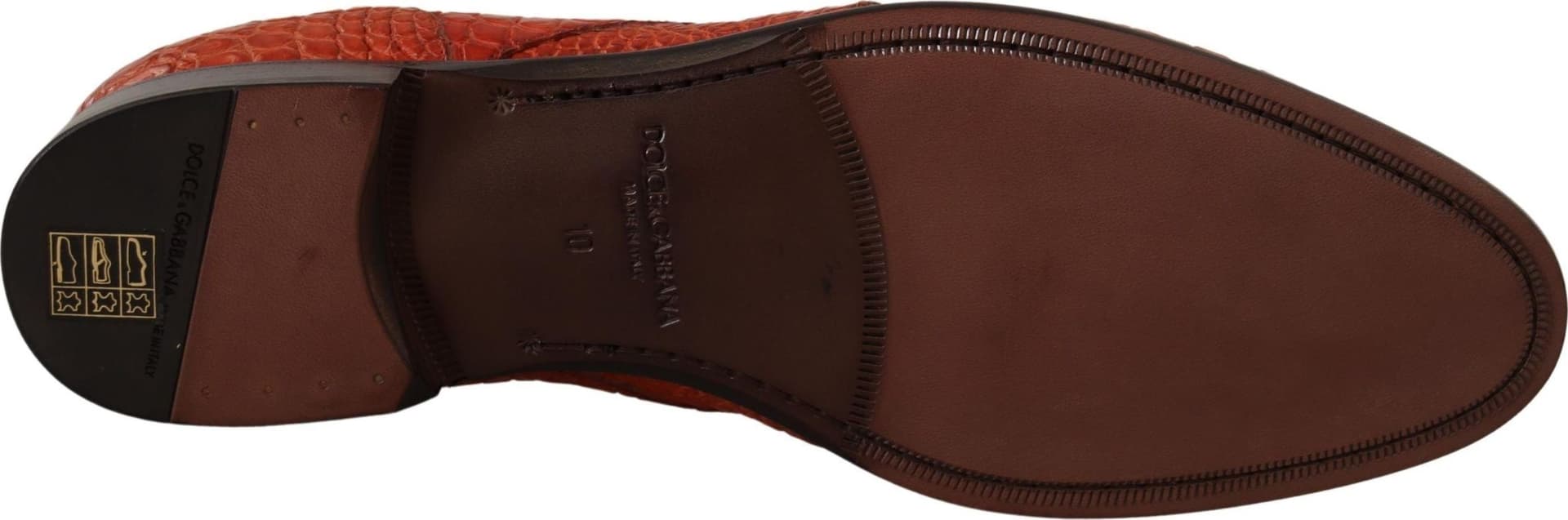 Dolce & Gabbana Orange Exotic Leather Dress Derby Shoes - 5