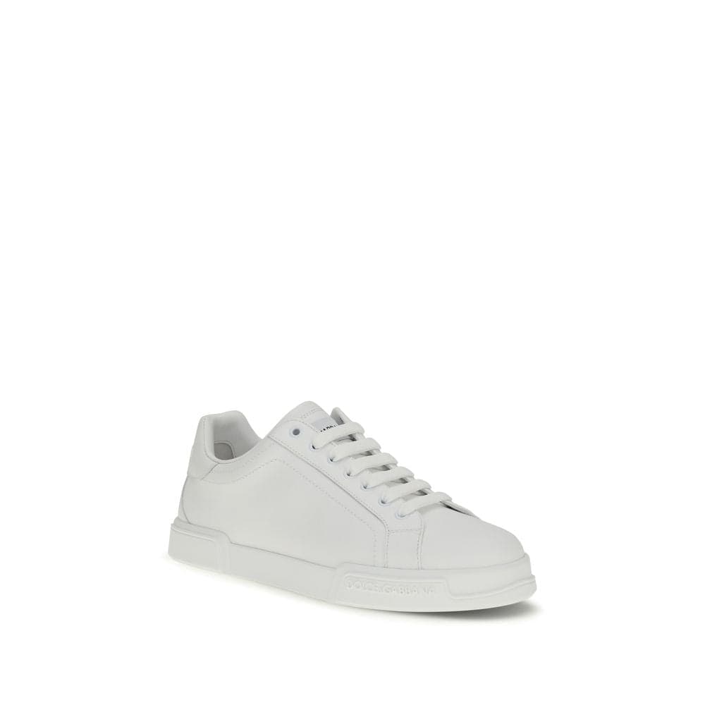 Dolce & Gabbana White Calf Leather Bos Taurus Low Top Sneakers - 2