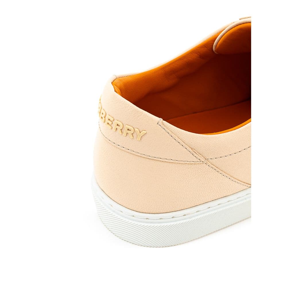 Burberry Pink Leather Low Top Sneakers - 5