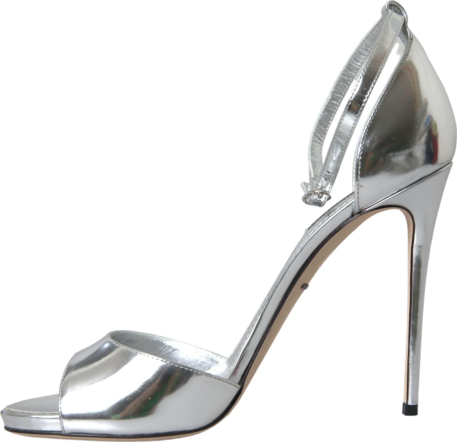 Dolce & Gabbana Silver KEIRA Leather Heels Sandals Shoes - 4