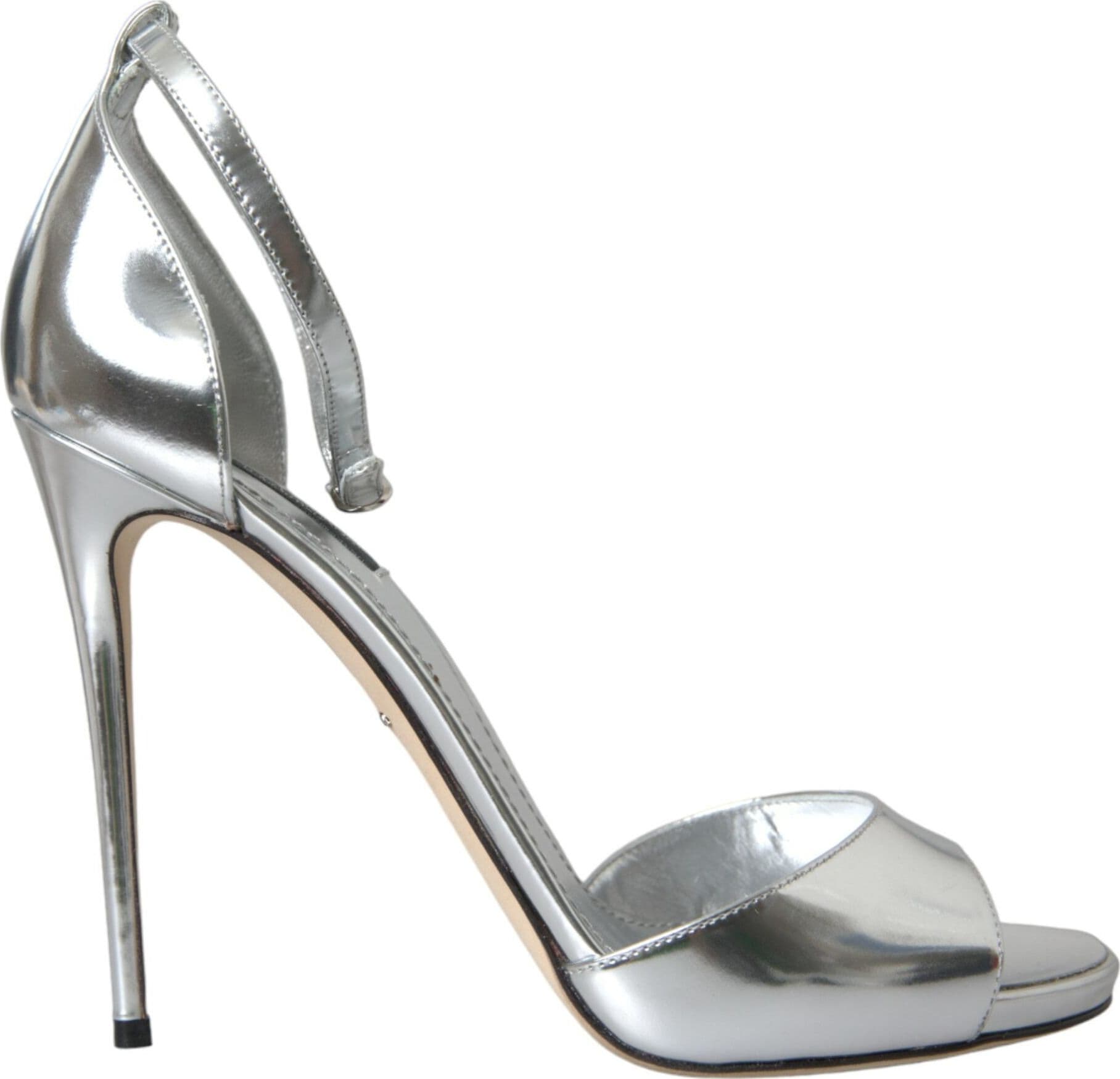 Dolce & Gabbana Silver KEIRA Leather Heels Sandals Shoes - 5
