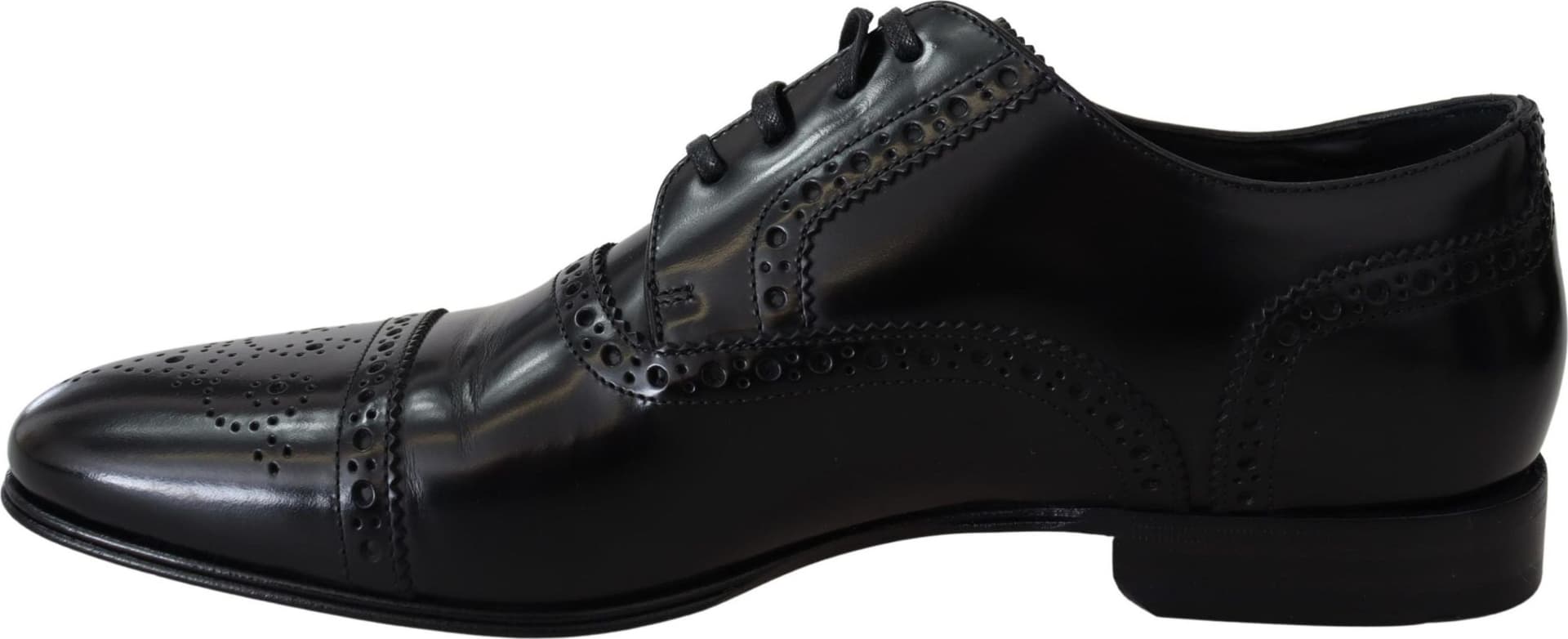 Dolce & Gabbana Black Leather Men Derby Formal Loafers Shoes - 2