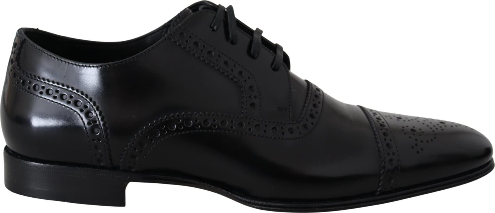 Dolce & Gabbana Black Leather Men Derby Formal Loafers Shoes - 3