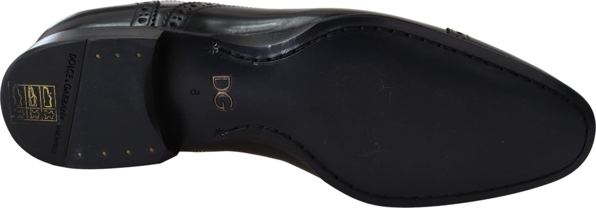 Dolce & Gabbana Black Leather Men Derby Formal Loafers Shoes - 4