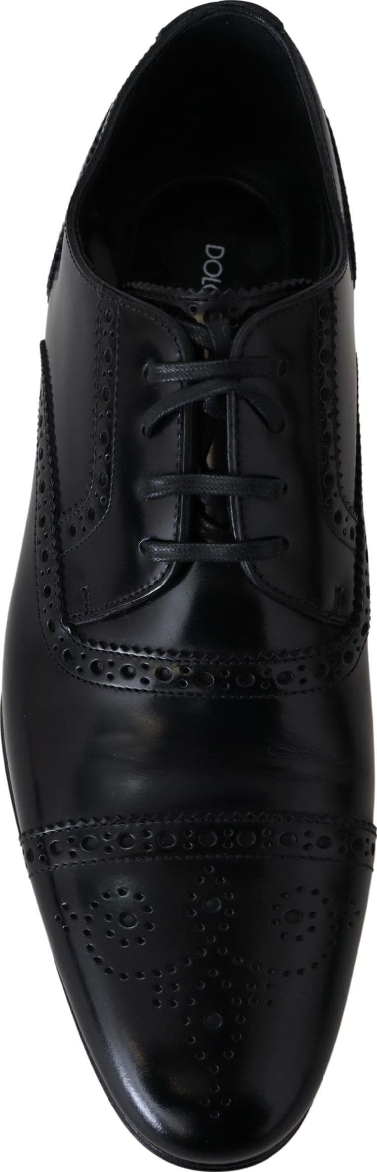 Dolce & Gabbana Black Leather Men Derby Formal Loafers Shoes - 5