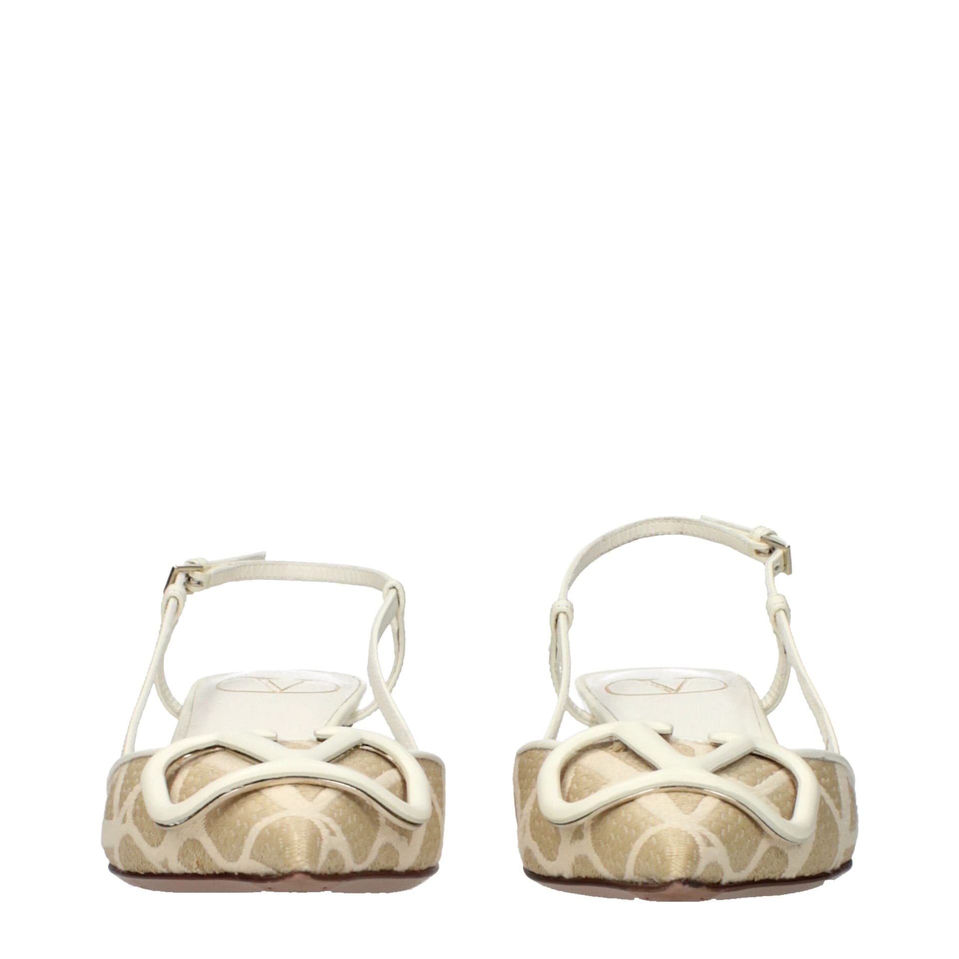 Valentino Garavani Beige Raffia Strap-On Sandals - 3