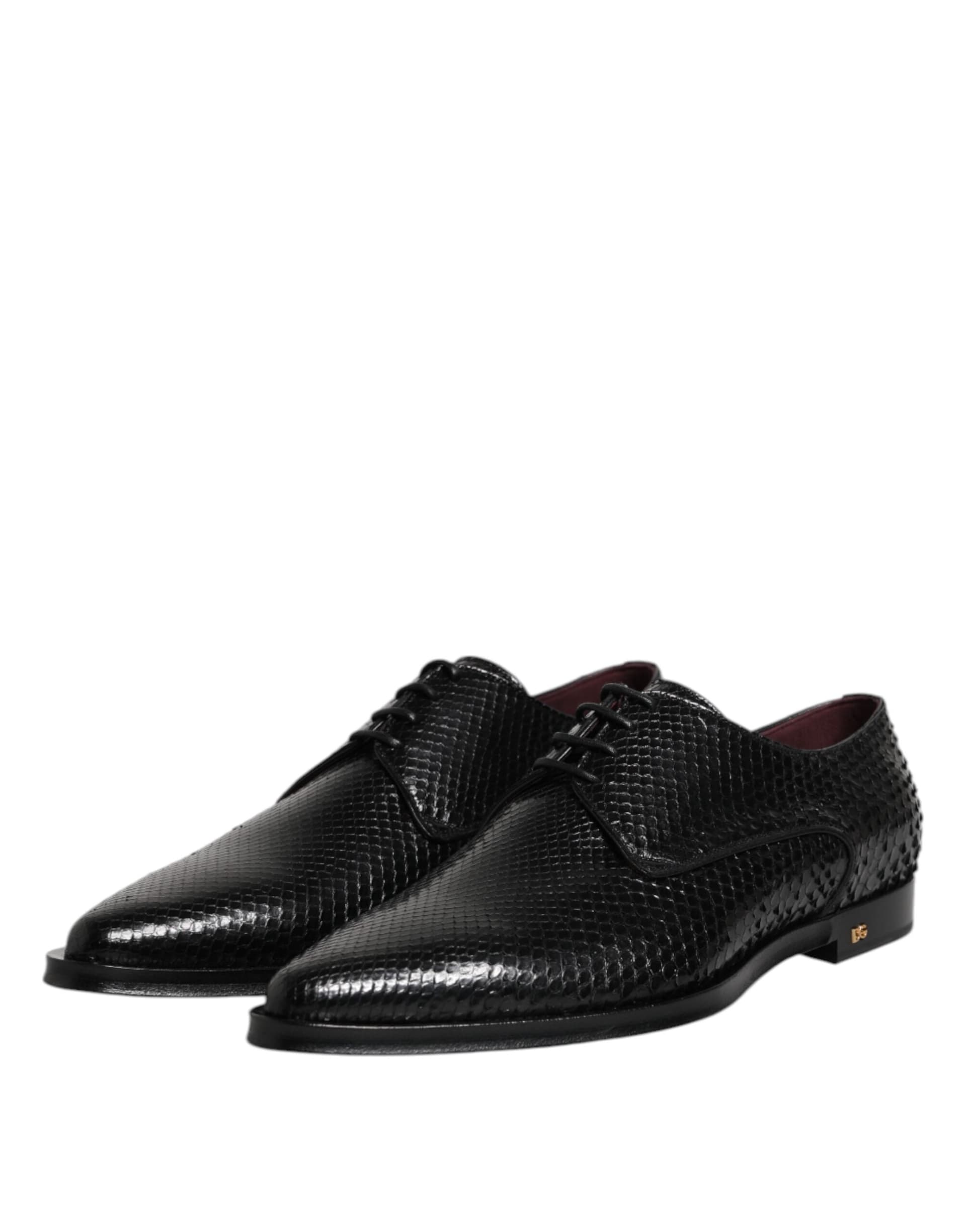 Dolce & Gabbana Black Leather Lace Up Dress Men Derby Shoes - 3