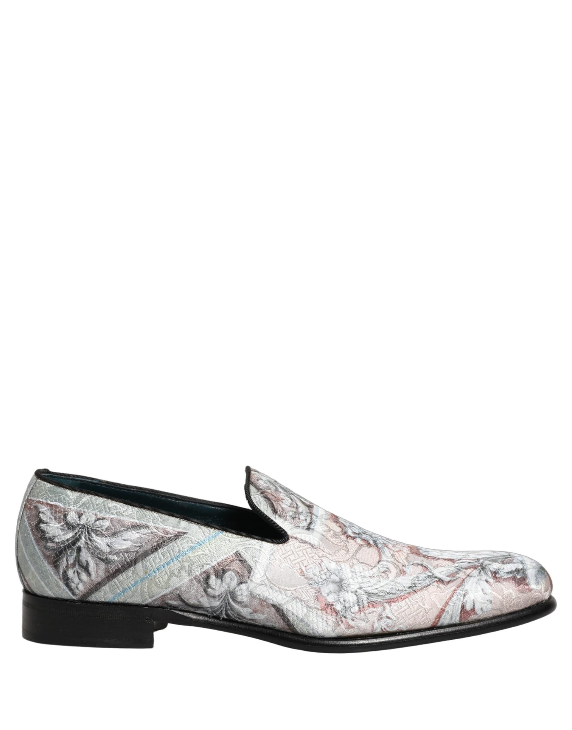 Dolce & Gabbana Multicolor Velvet Baroque Dress Loafers Shoes - 7