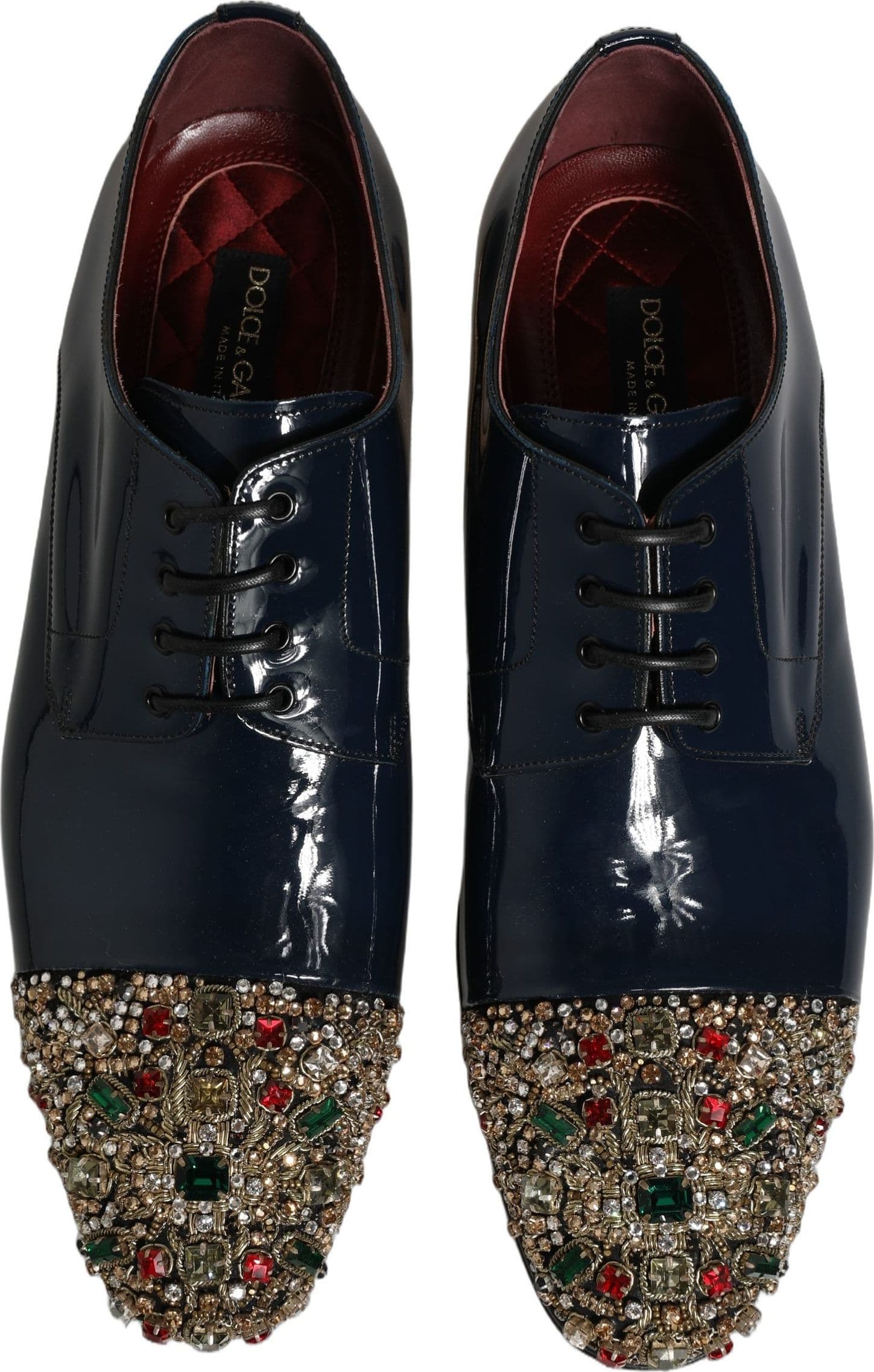 Dolce & Gabbana Blue Embellished Men Derby Dress Formal Shoes - 3