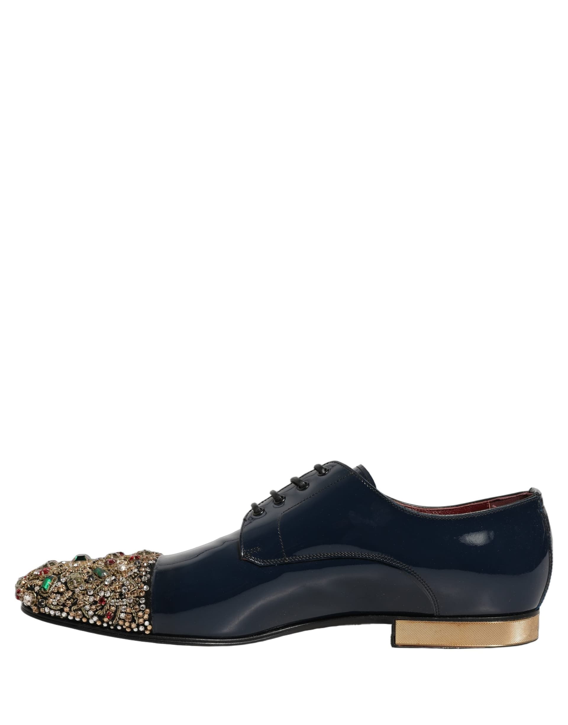 Dolce & Gabbana Blue Embellished Men Derby Dress Formal Shoes - 6
