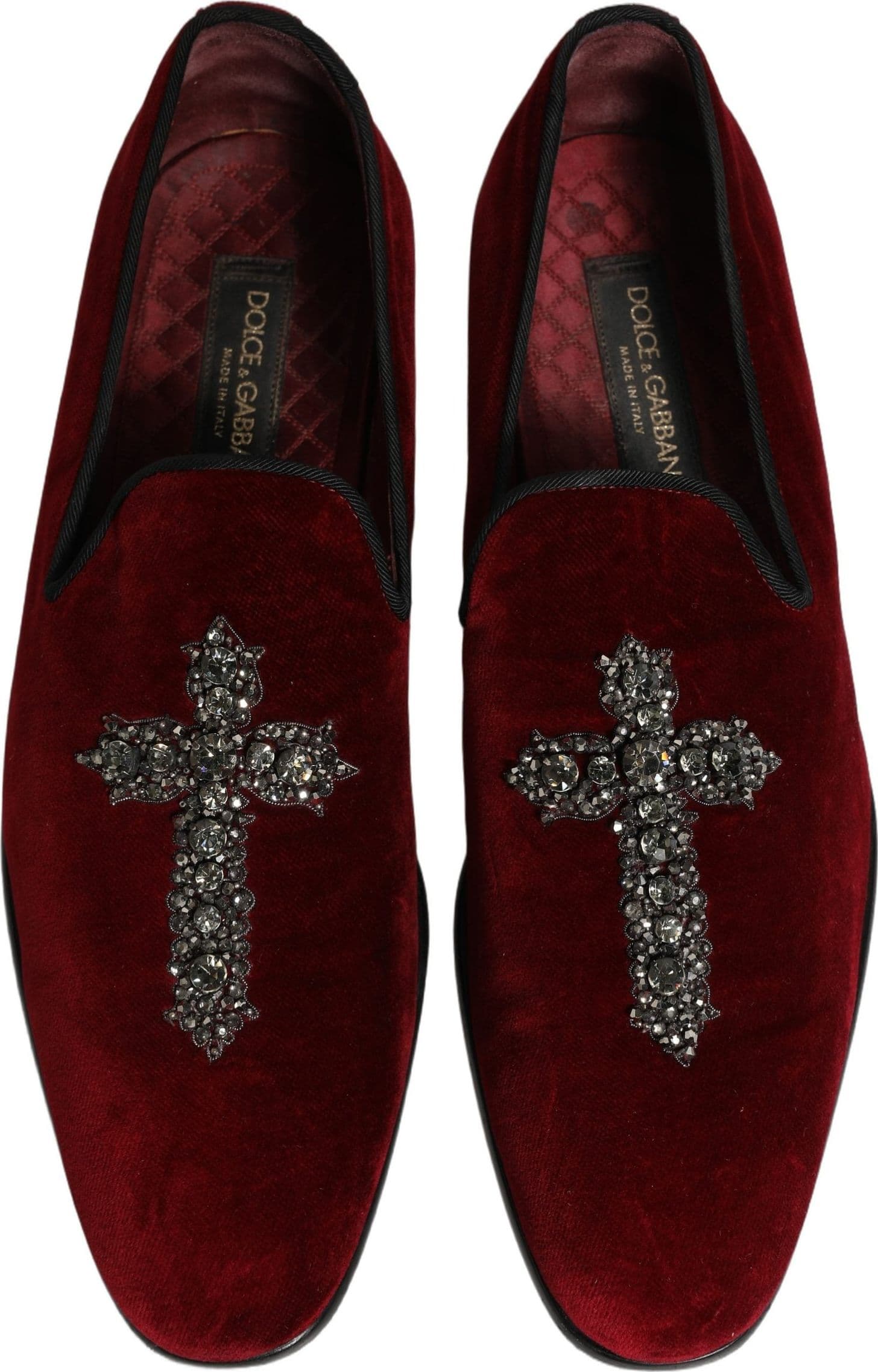 Dolce & Gabbana Maroon Suede Cross Slip On Dress Loafers Shoes - 3