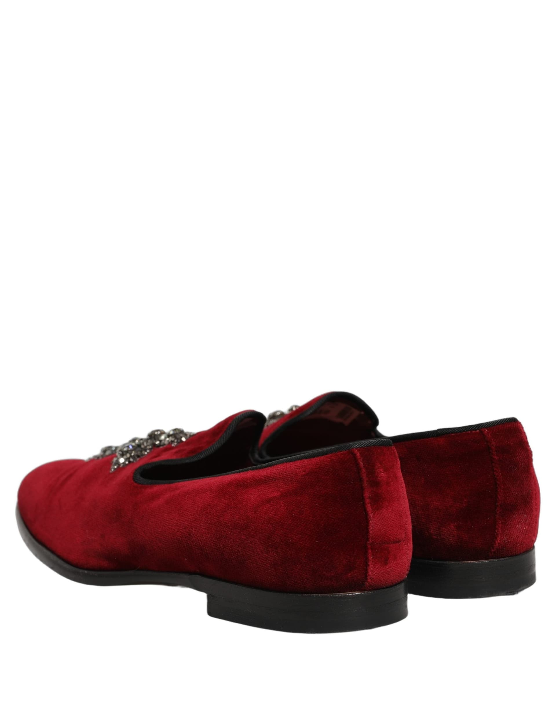 Dolce & Gabbana Maroon Suede Cross Slip On Dress Loafers Shoes - 5