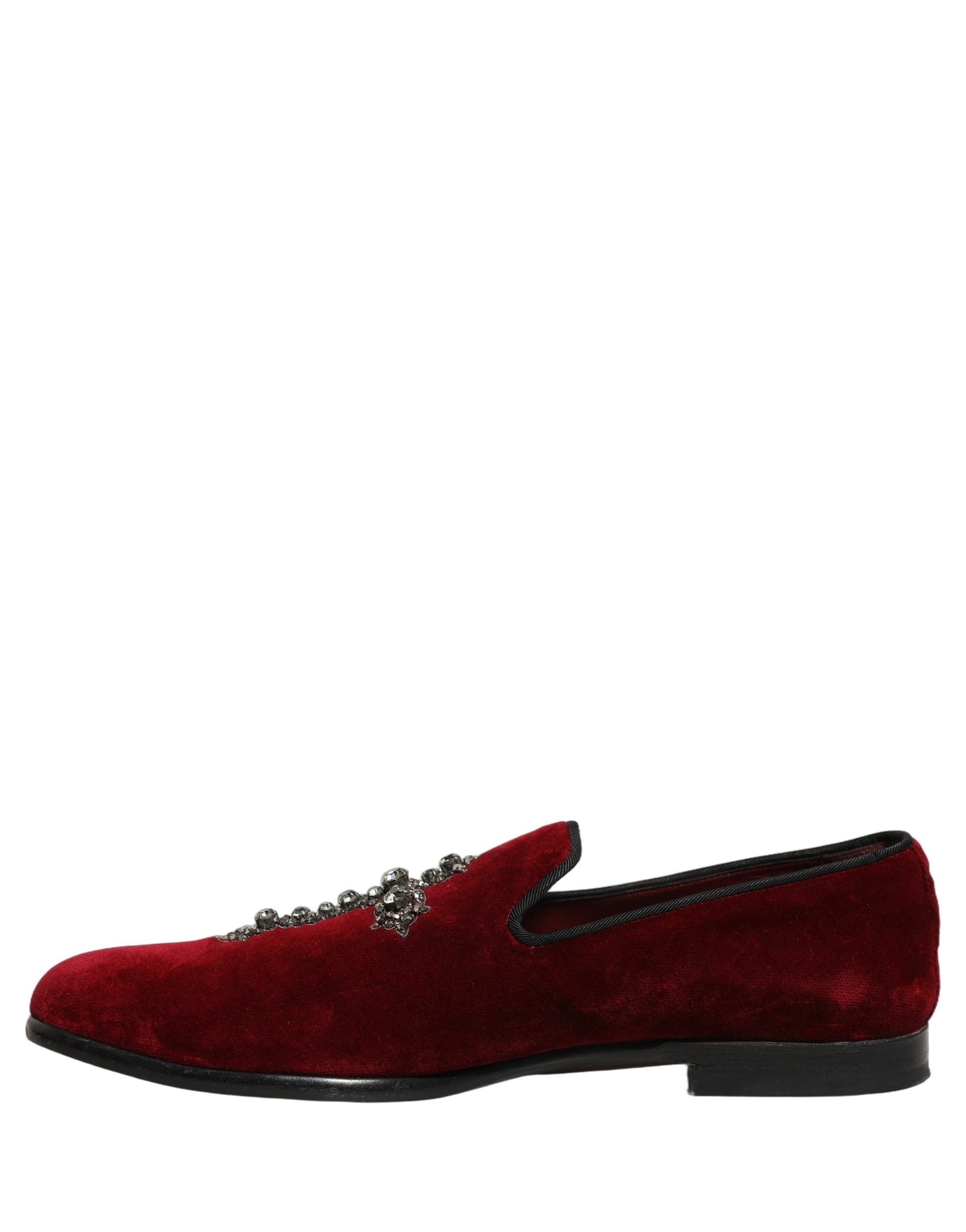 Dolce & Gabbana Maroon Suede Cross Slip On Dress Loafers Shoes - 6