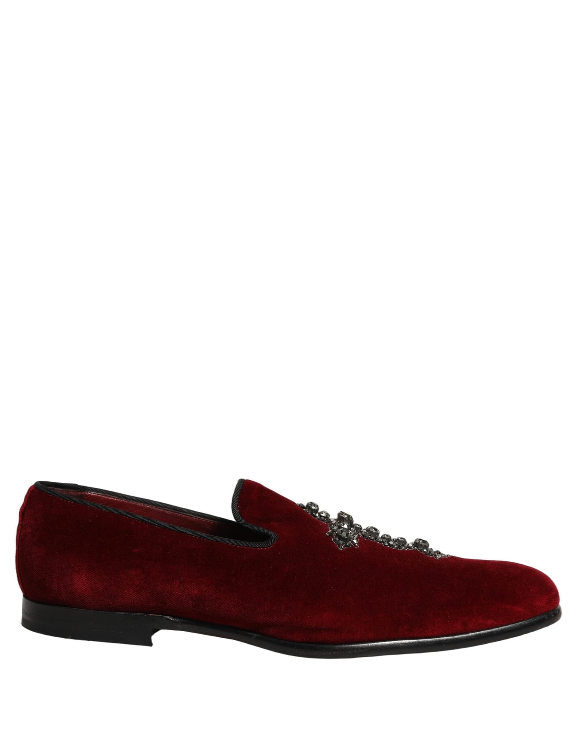 Dolce & Gabbana Maroon Suede Cross Slip On Dress Loafers Shoes - 8