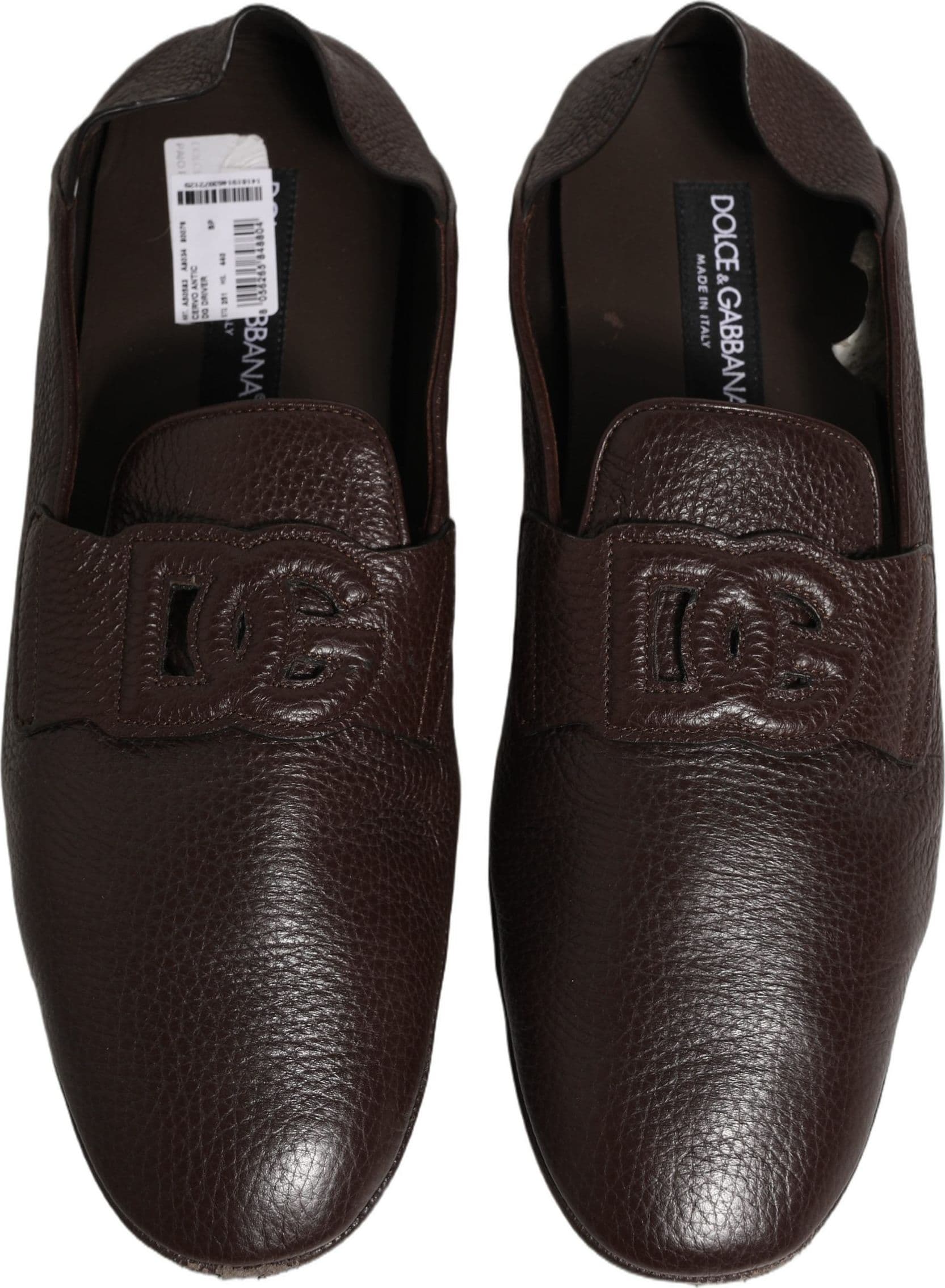Dolce & Gabbana Brown Deerskin Leather Driver Loafers Shoes - 3
