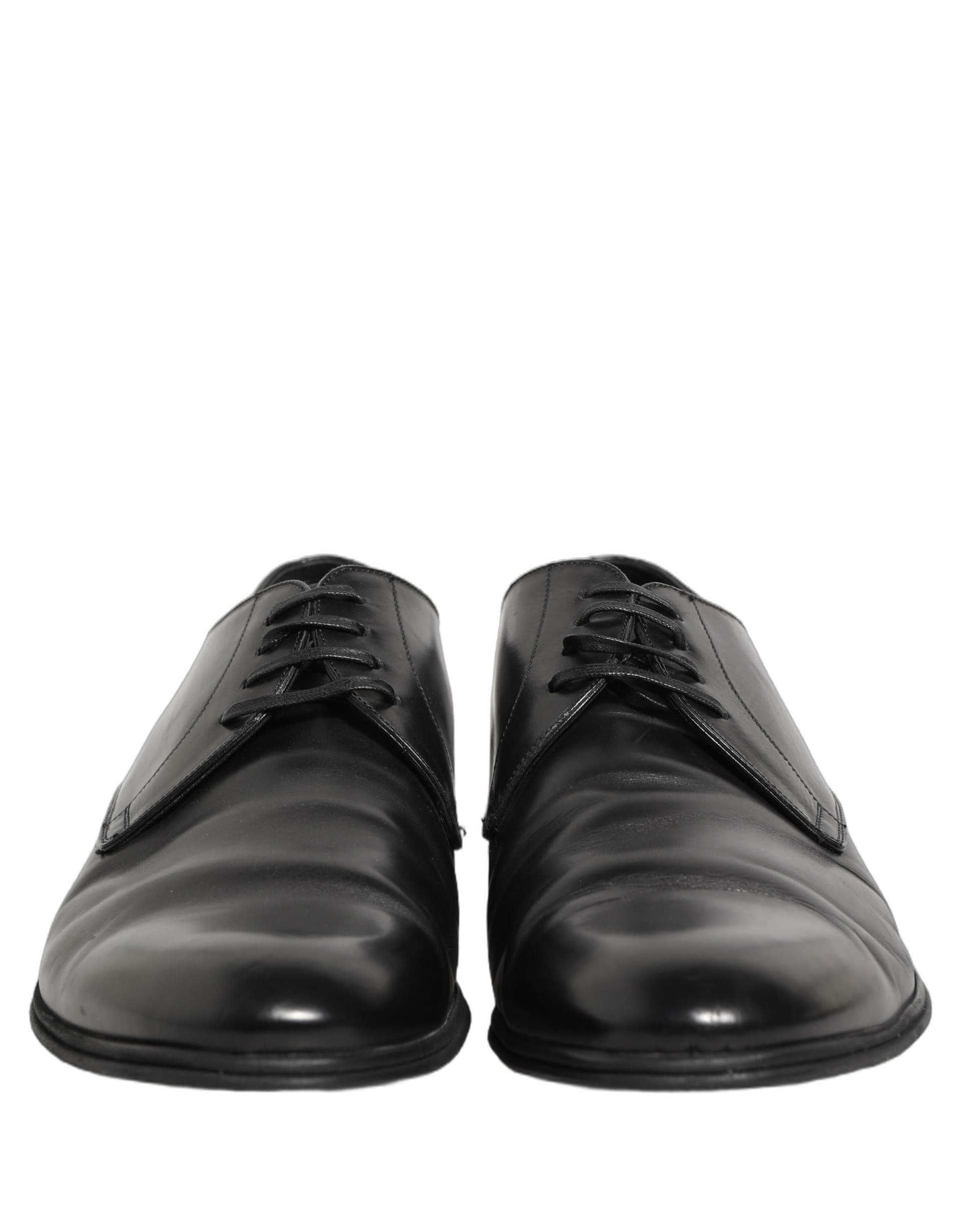 Dolce & Gabbana Black Leather Men Derby Dress Formal Shoes - 2