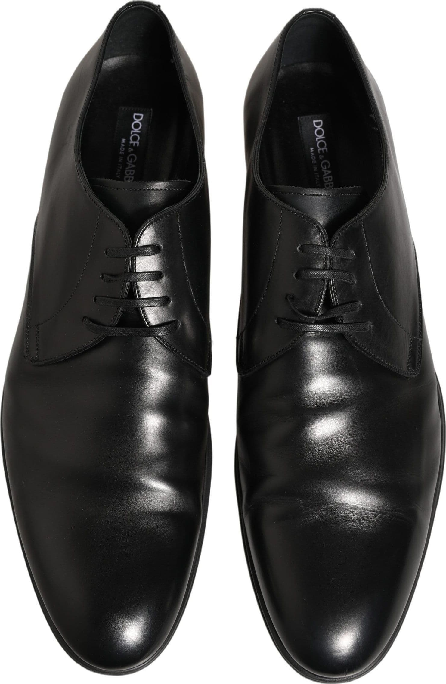 Dolce & Gabbana Black Leather Men Derby Dress Formal Shoes - 3