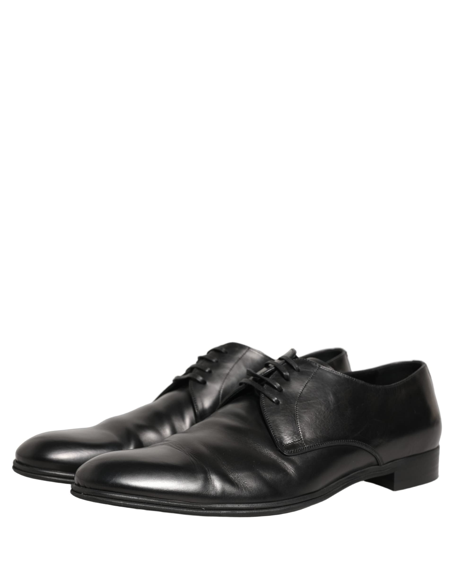 Dolce & Gabbana Black Leather Men Derby Dress Formal Shoes - 4