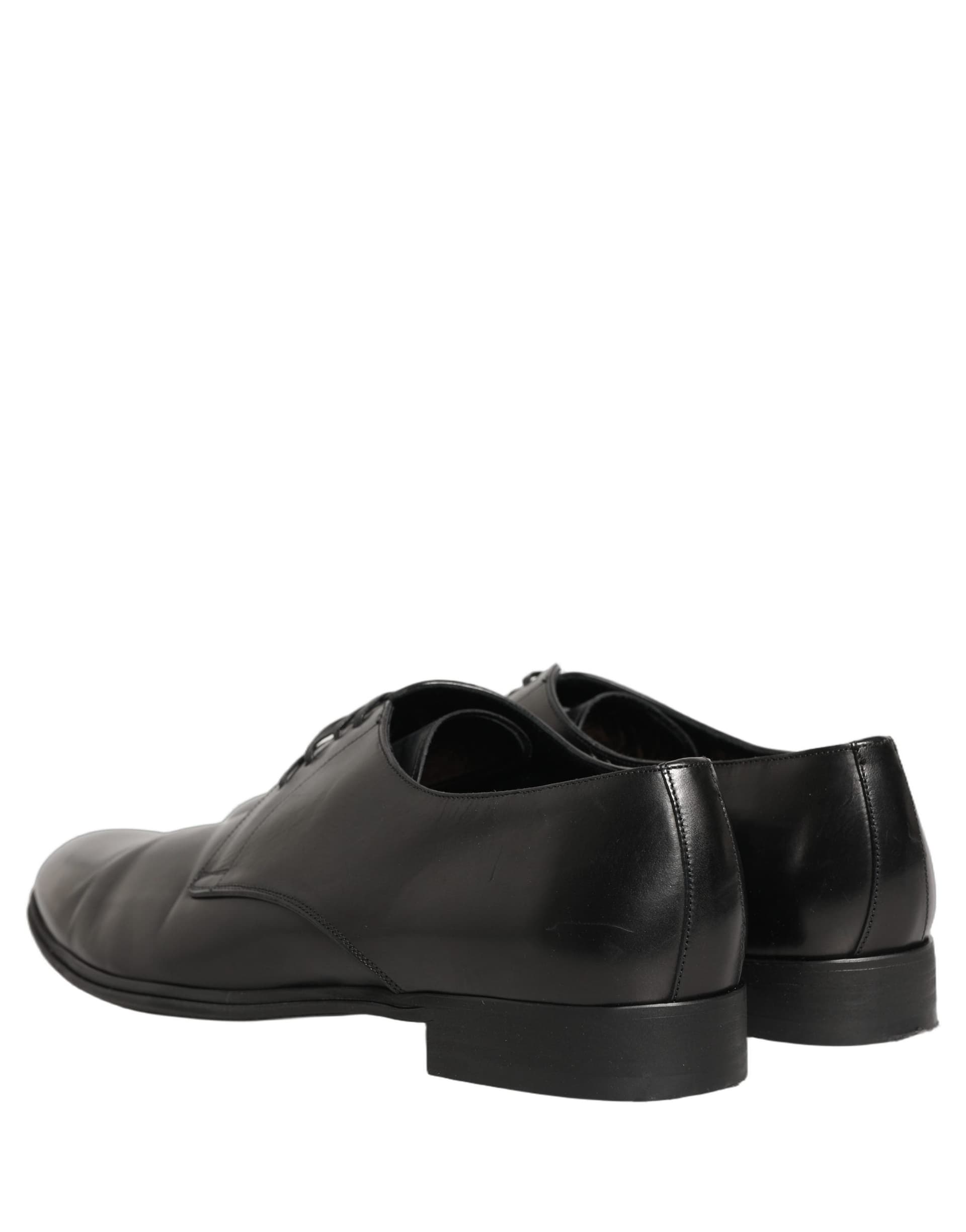 Dolce & Gabbana Black Leather Men Derby Dress Formal Shoes - 5