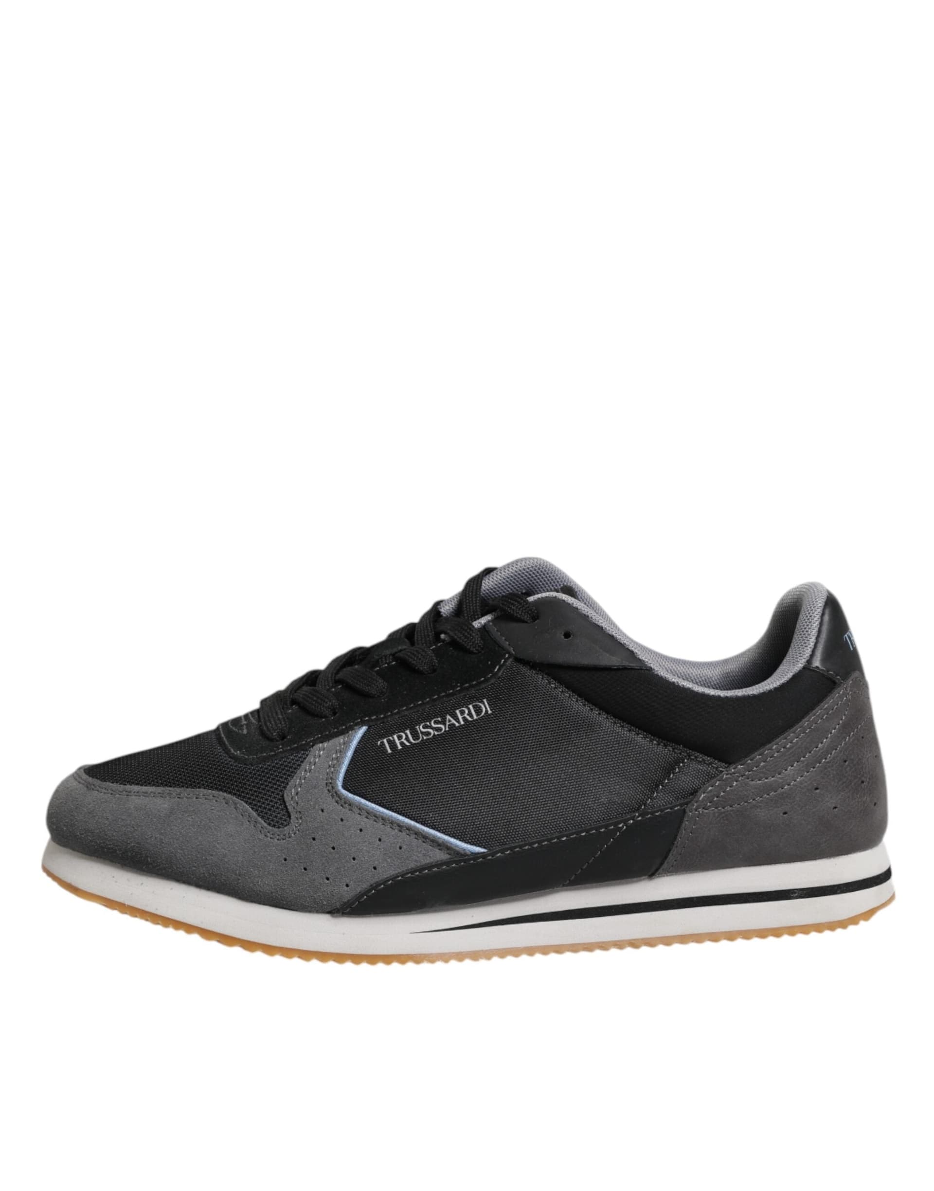 Trussardi Black Gray Lace Up Low Top Casual Sneakers Shoes - 5