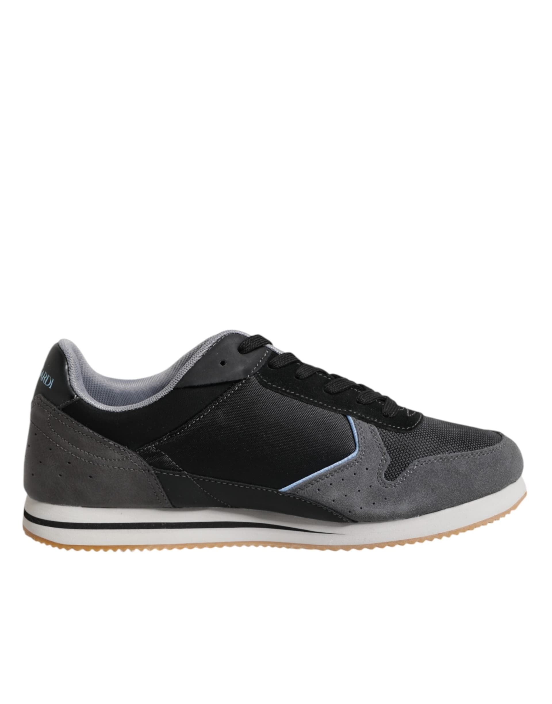 Trussardi Black Gray Lace Up Low Top Casual Sneakers Shoes - 7