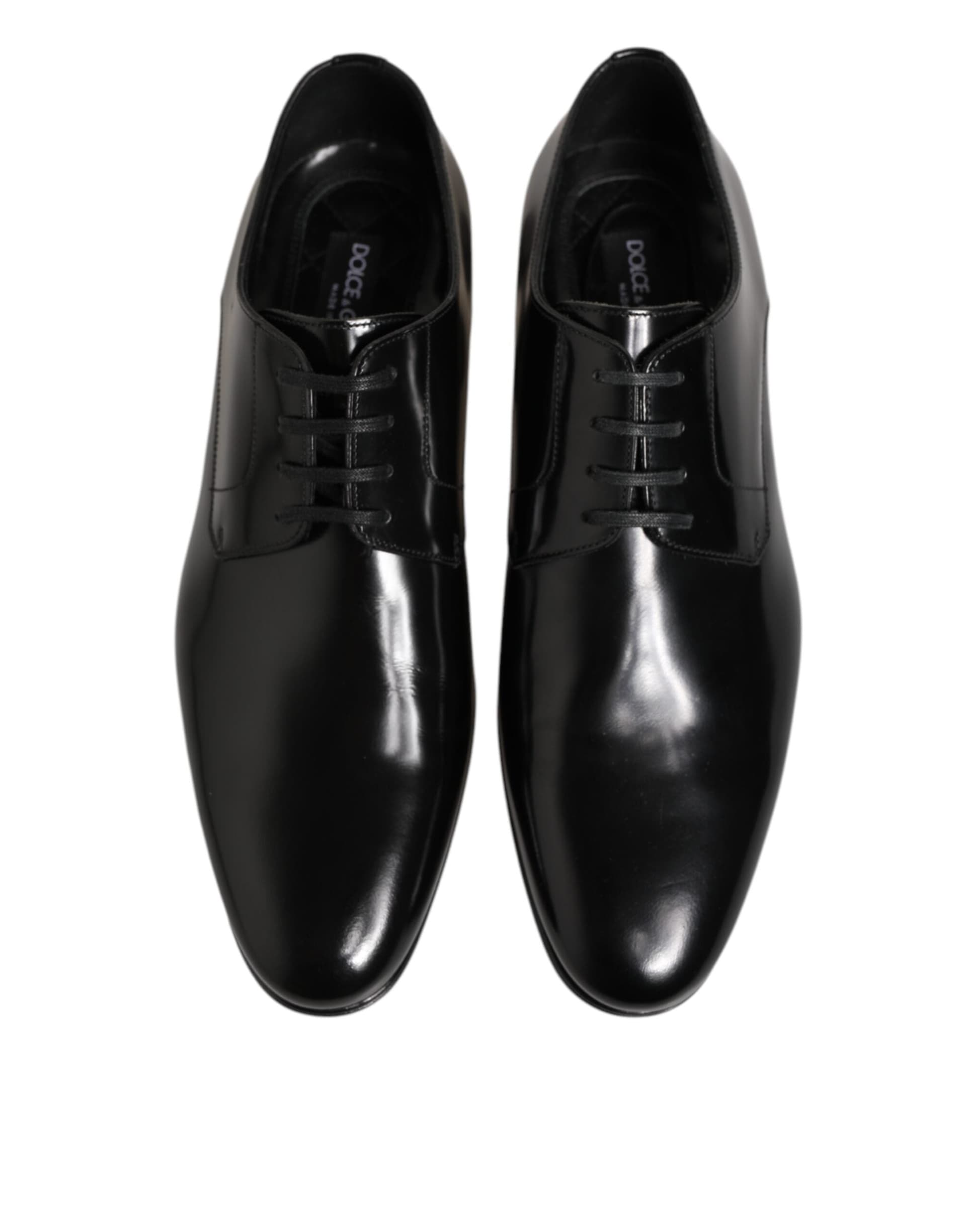 Dolce & Gabbana Black Calfskin Leather Derby Men Dress Shoes - 2