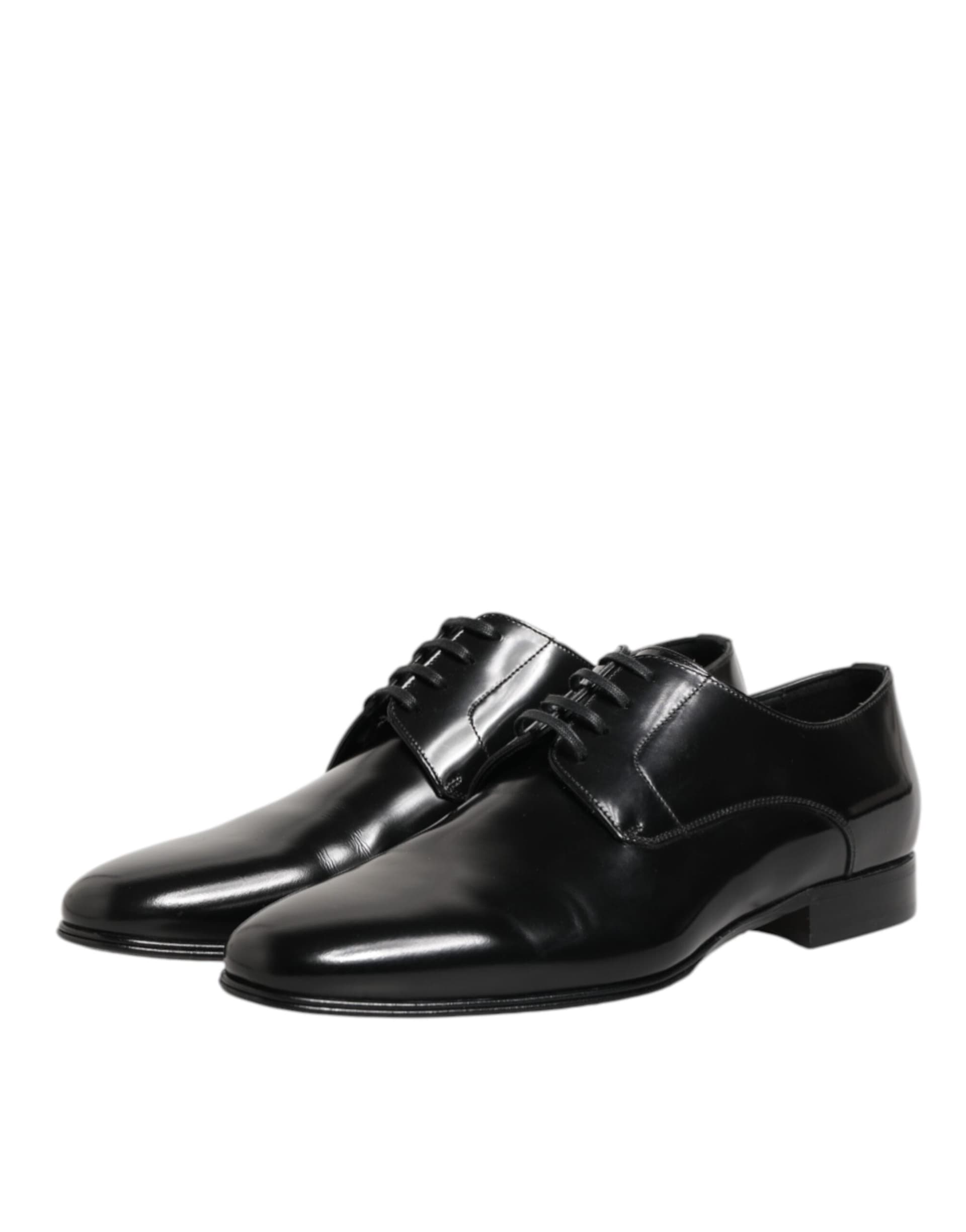 Dolce & Gabbana Black Calfskin Leather Derby Men Dress Shoes - 3