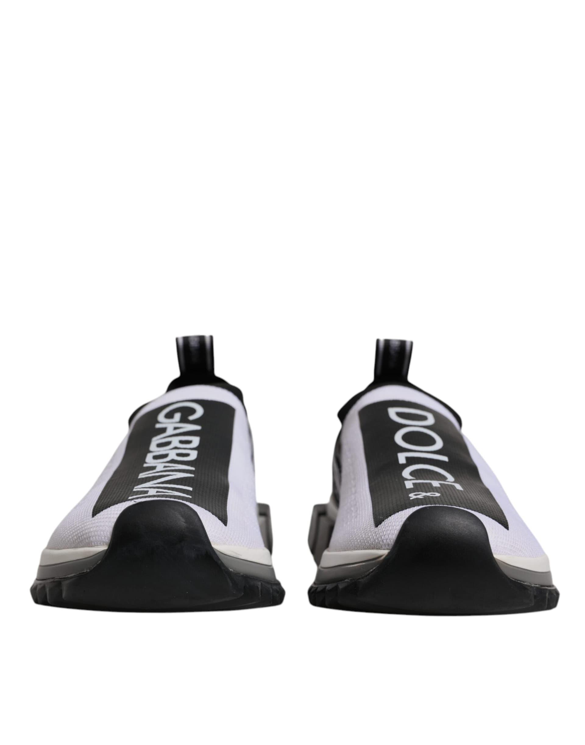 Dolce & Gabbana Black White Slip On Sorrento Sneakers Shoes - 2