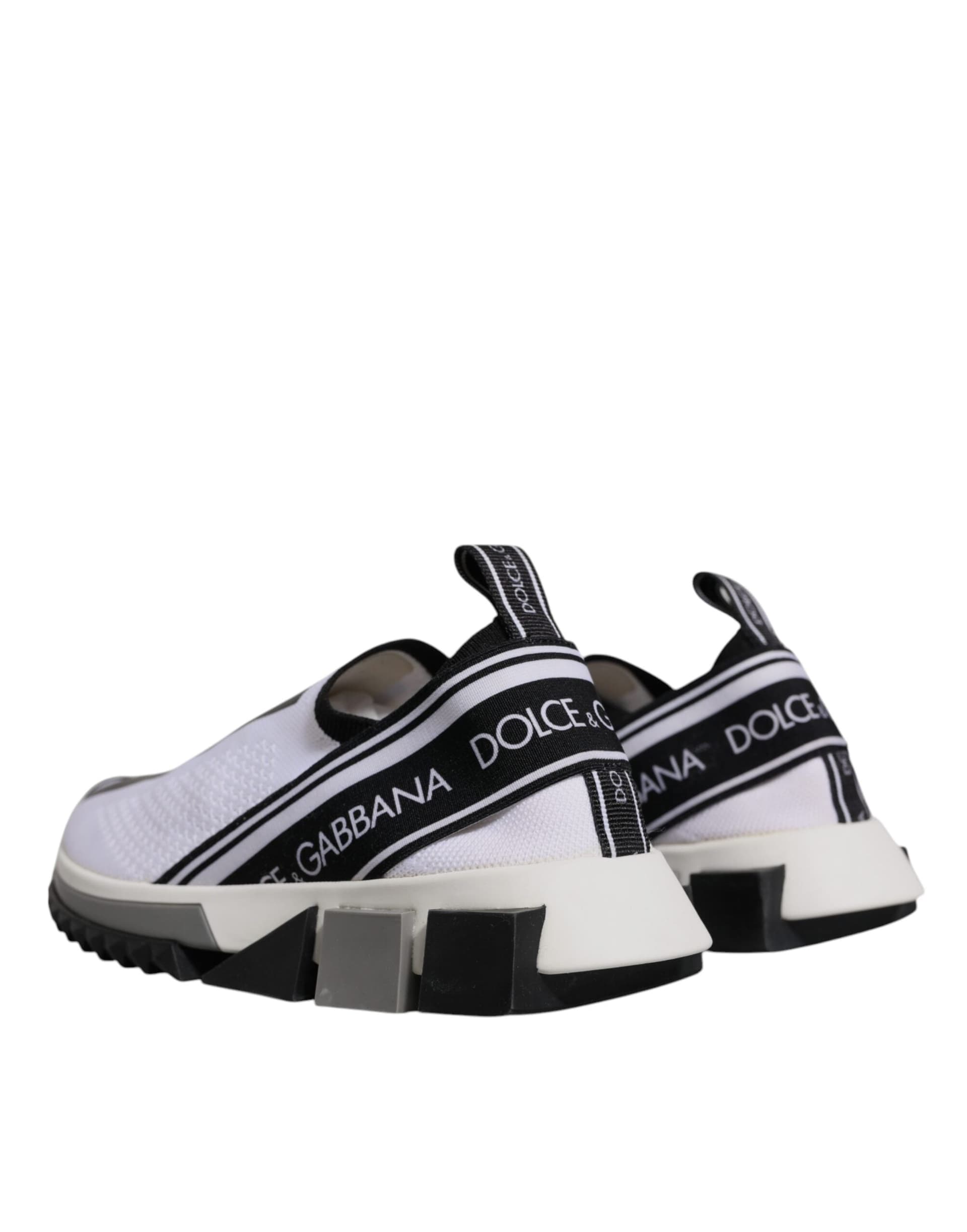 Dolce & Gabbana Black White Slip On Sorrento Sneakers Shoes - 4