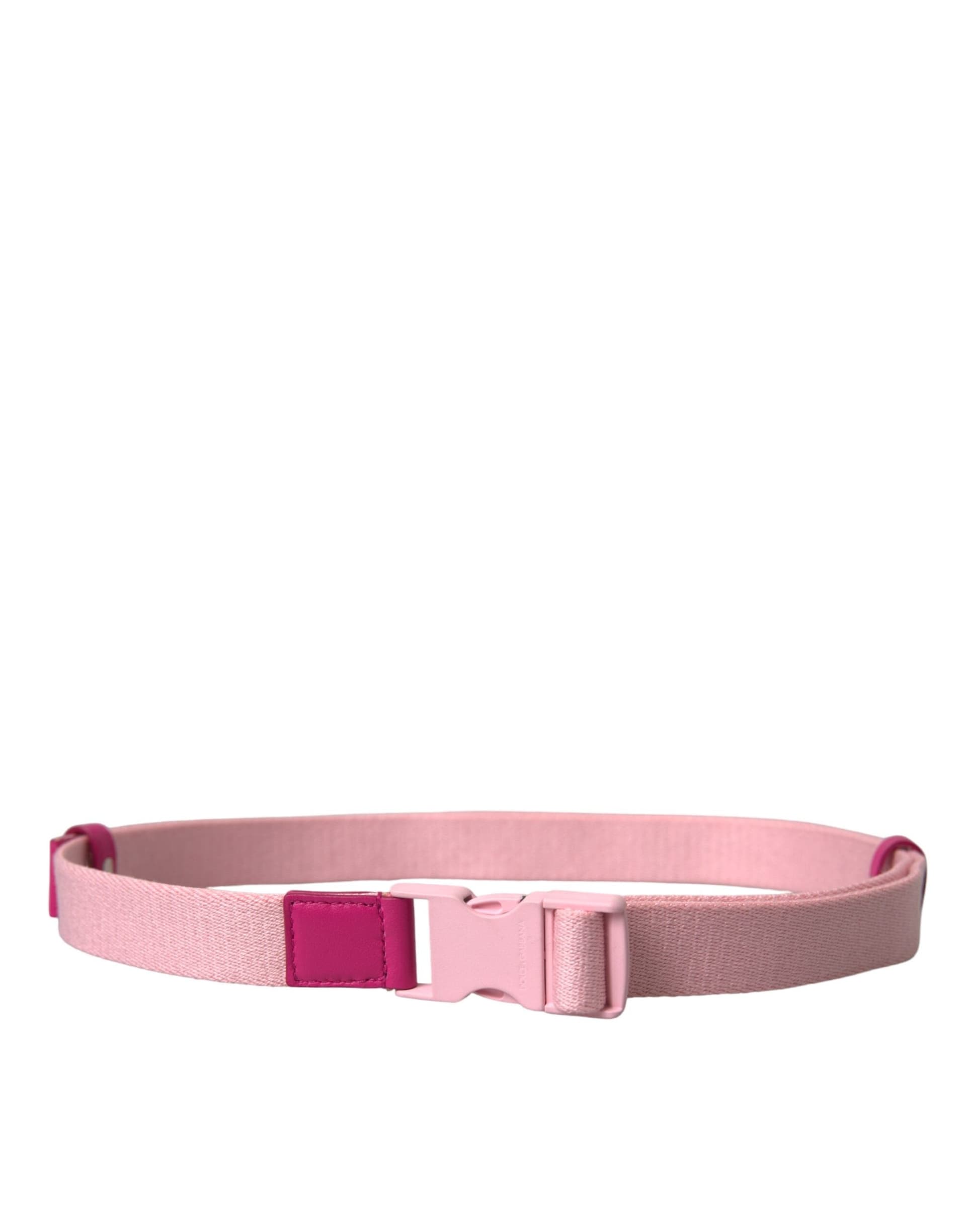 Dolce & Gabbana Pink Canvas Stretch Plastic Buckle Women Belt - 2