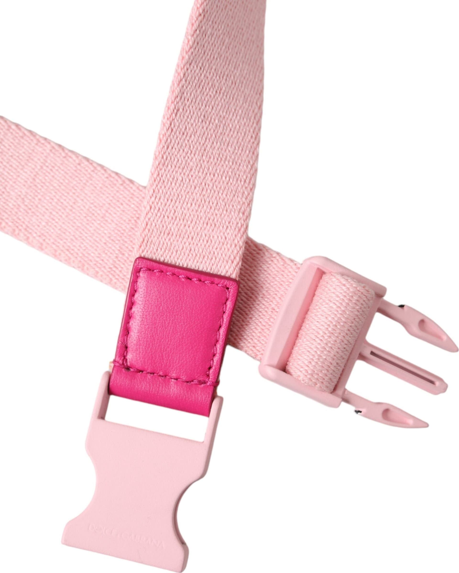 Dolce & Gabbana Pink Canvas Stretch Plastic Buckle Women Belt - 4
