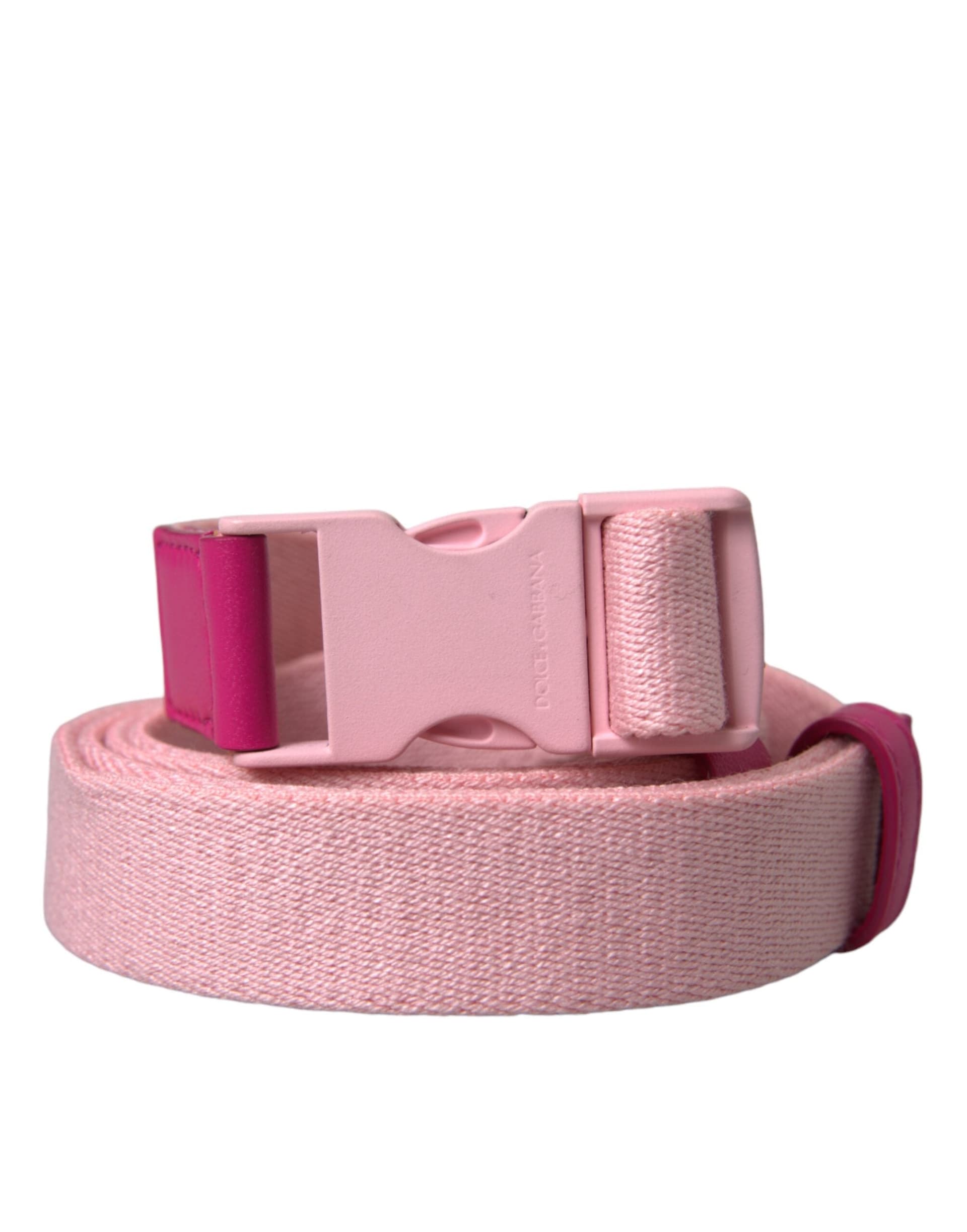 Dolce & Gabbana Pink Canvas Stretch Plastic Buckle Women Belt - 5