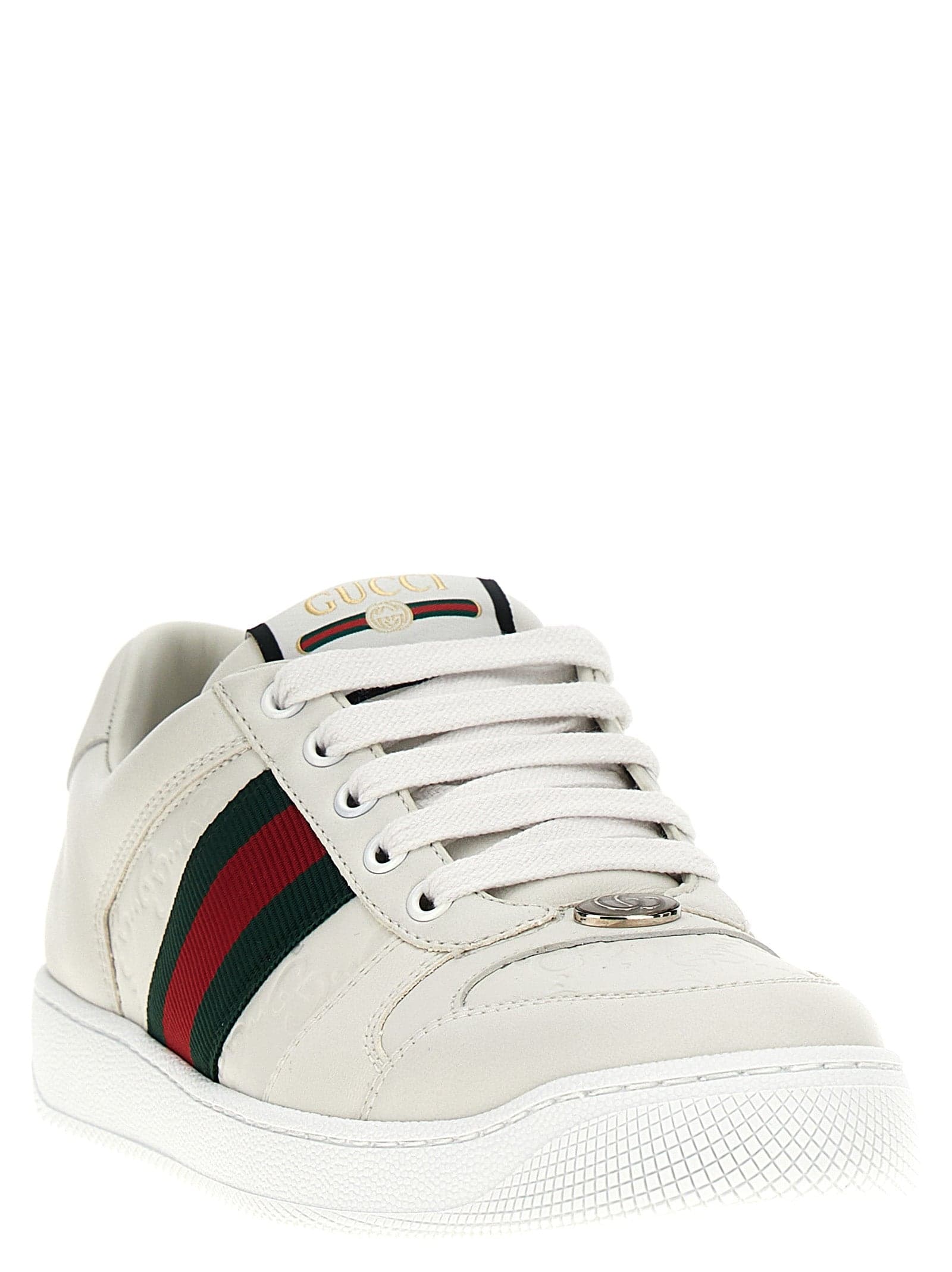 Gucci White Lamb Leather Low Top Sneakers - 2