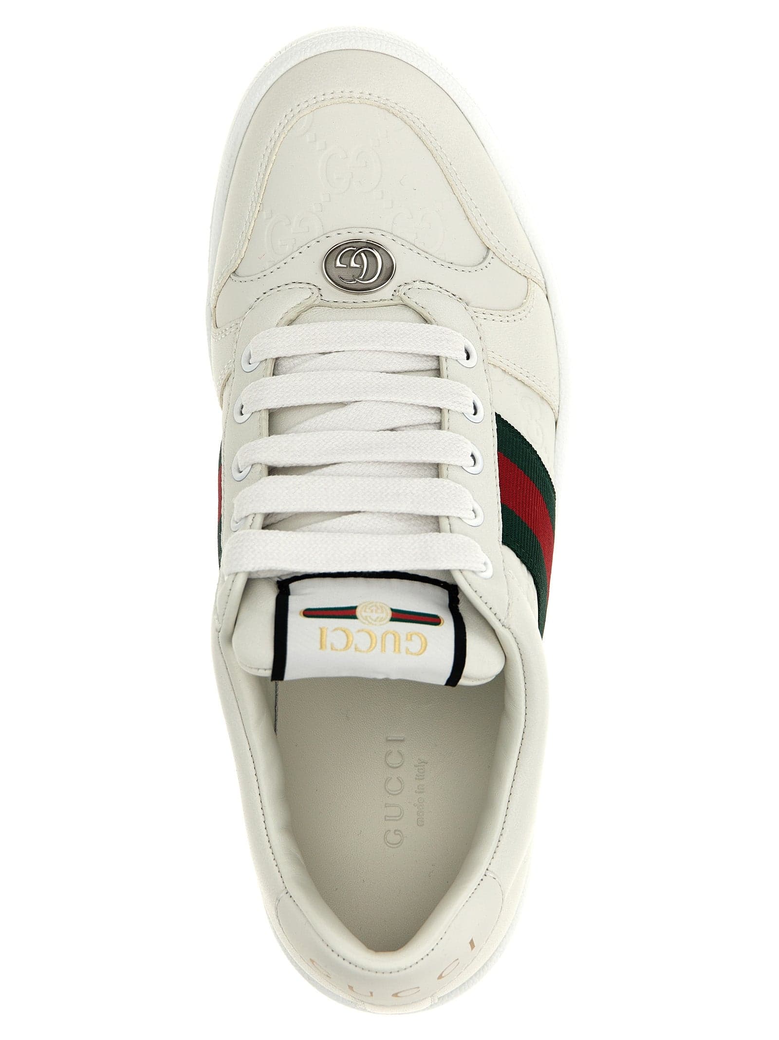 Gucci White Lamb Leather Low Top Sneakers - 4