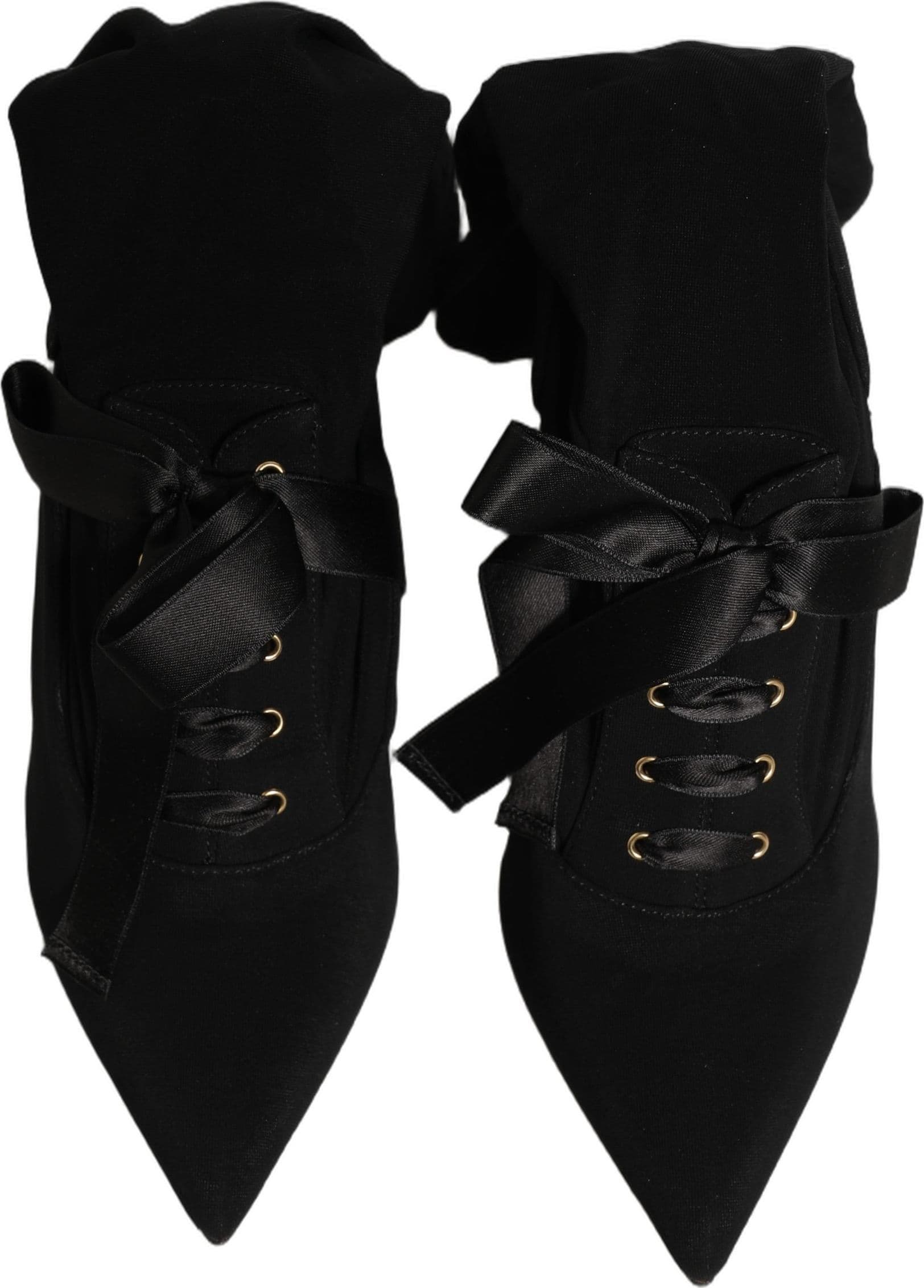 Dolce & Gabbana Black Stiletto Heels Mid Calf Boots Shoes - 8
