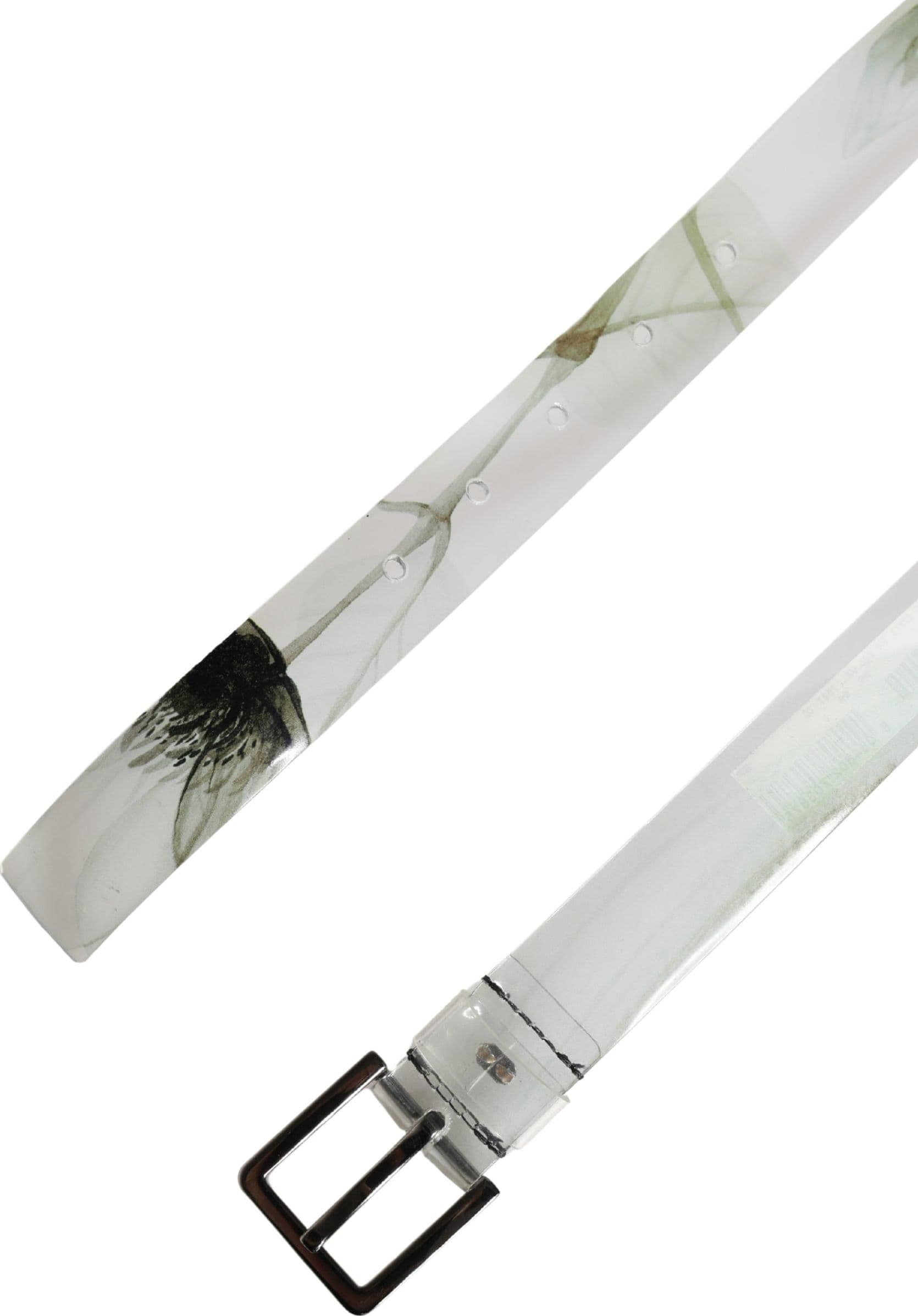 Dolce & Gabbana Men White Floral PVC Silver Metal Buckle Belt - 7