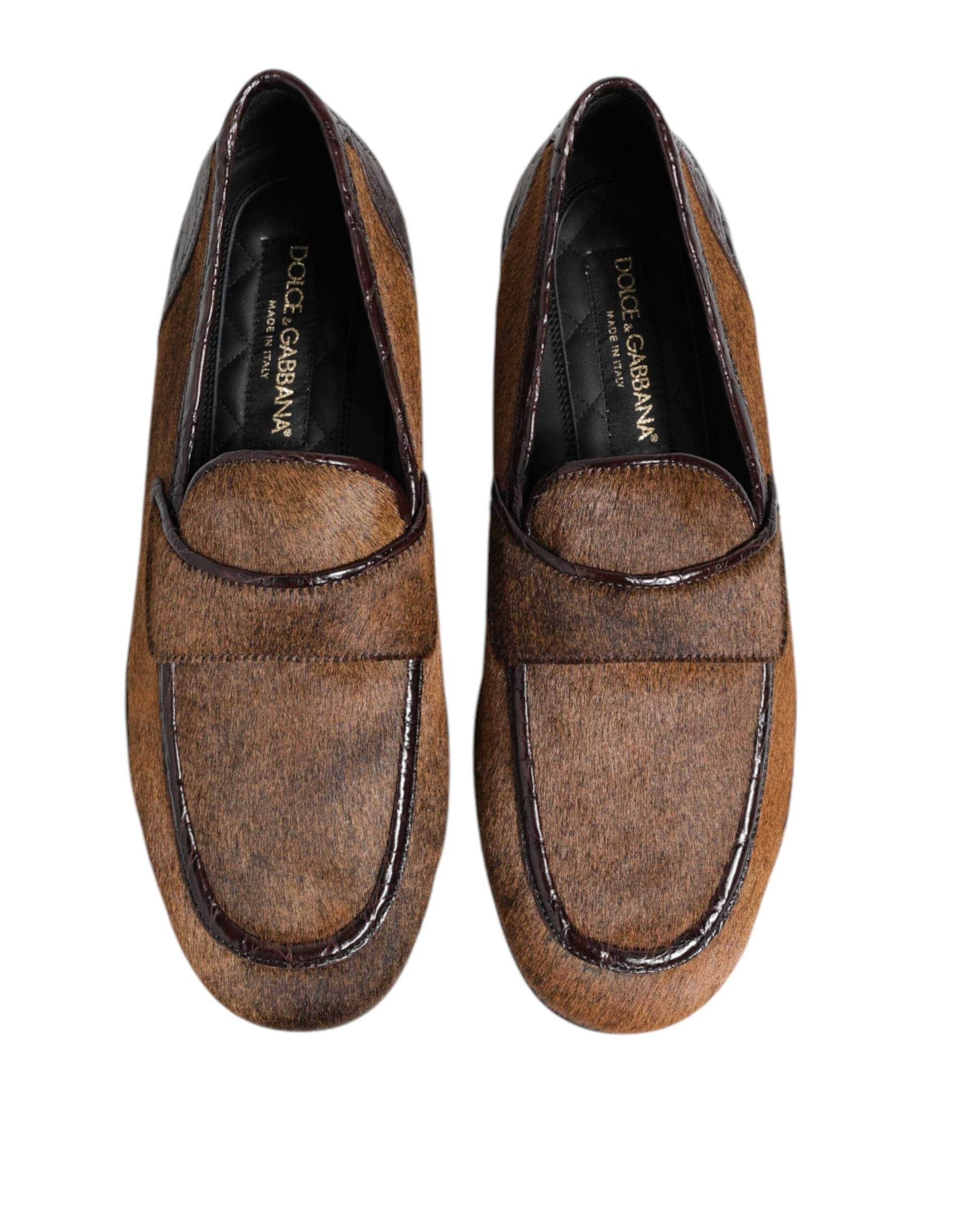 Dolce & Gabbana Brown Loafers Leather Slip On Men Dress Shoes - 2