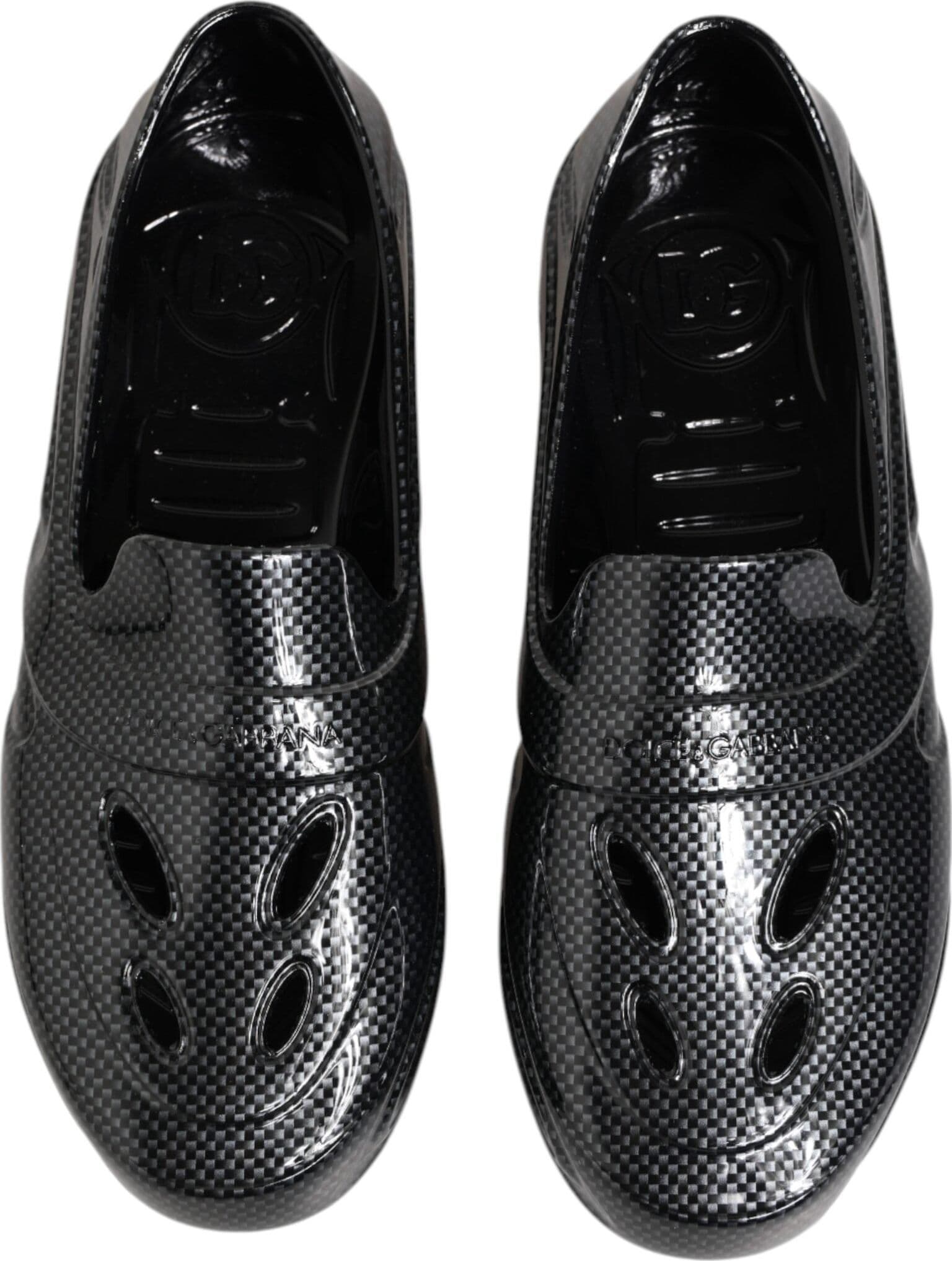 Dolce & Gabbana Black Rubber Slides Low Top Sneakers Shoes - 2
