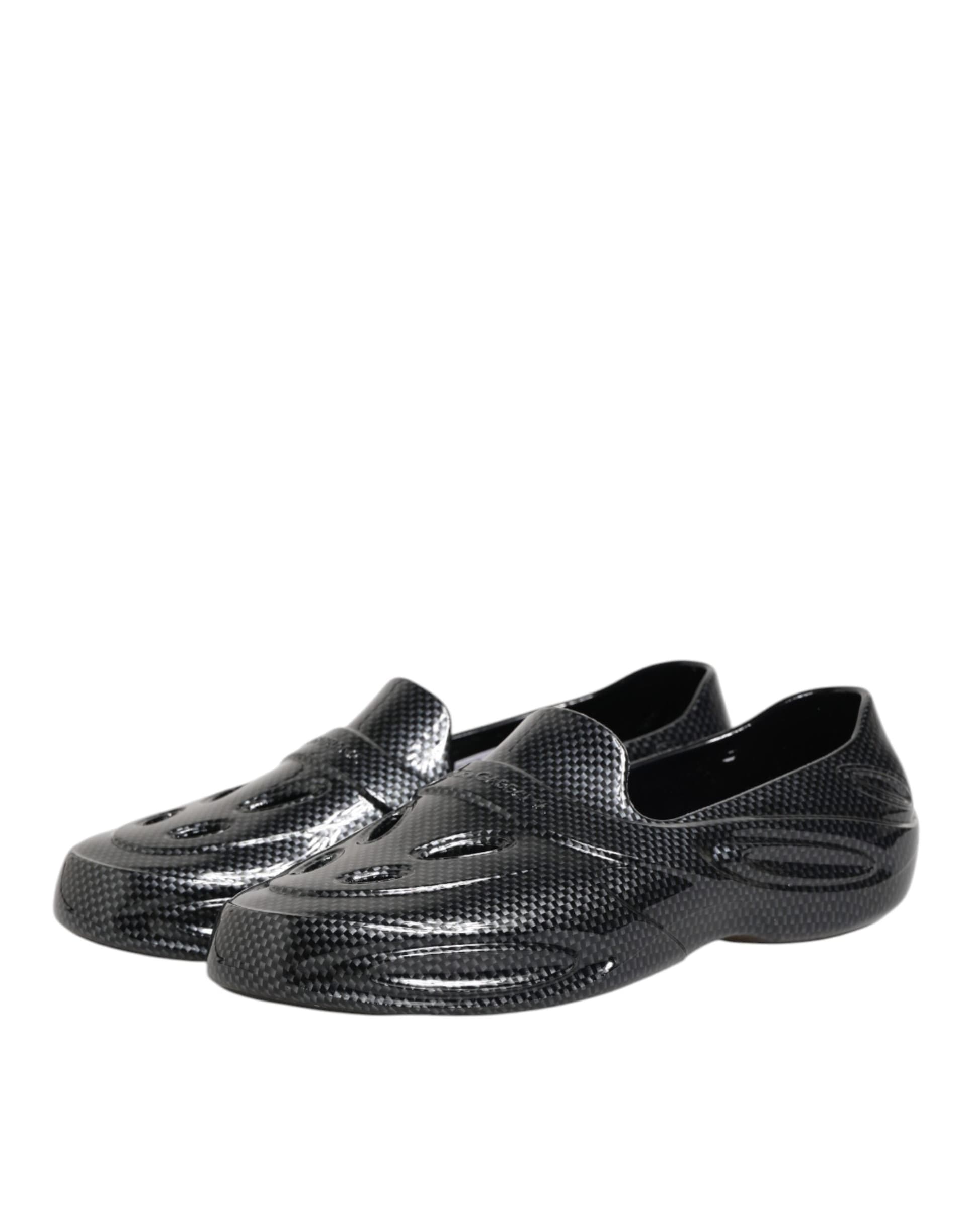 Dolce & Gabbana Black Rubber Slides Low Top Sneakers Shoes - 3