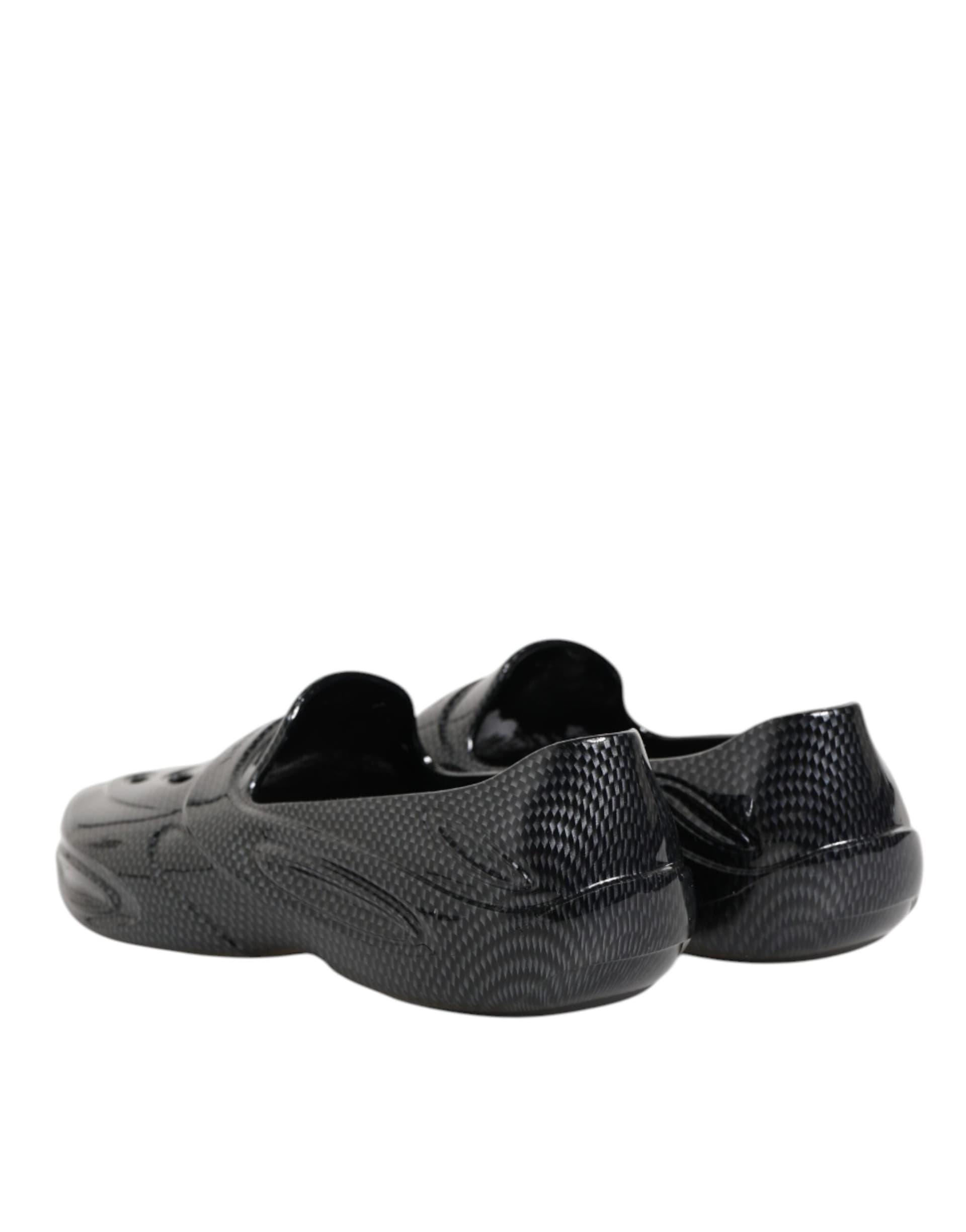 Dolce & Gabbana Black Rubber Slides Low Top Sneakers Shoes - 4
