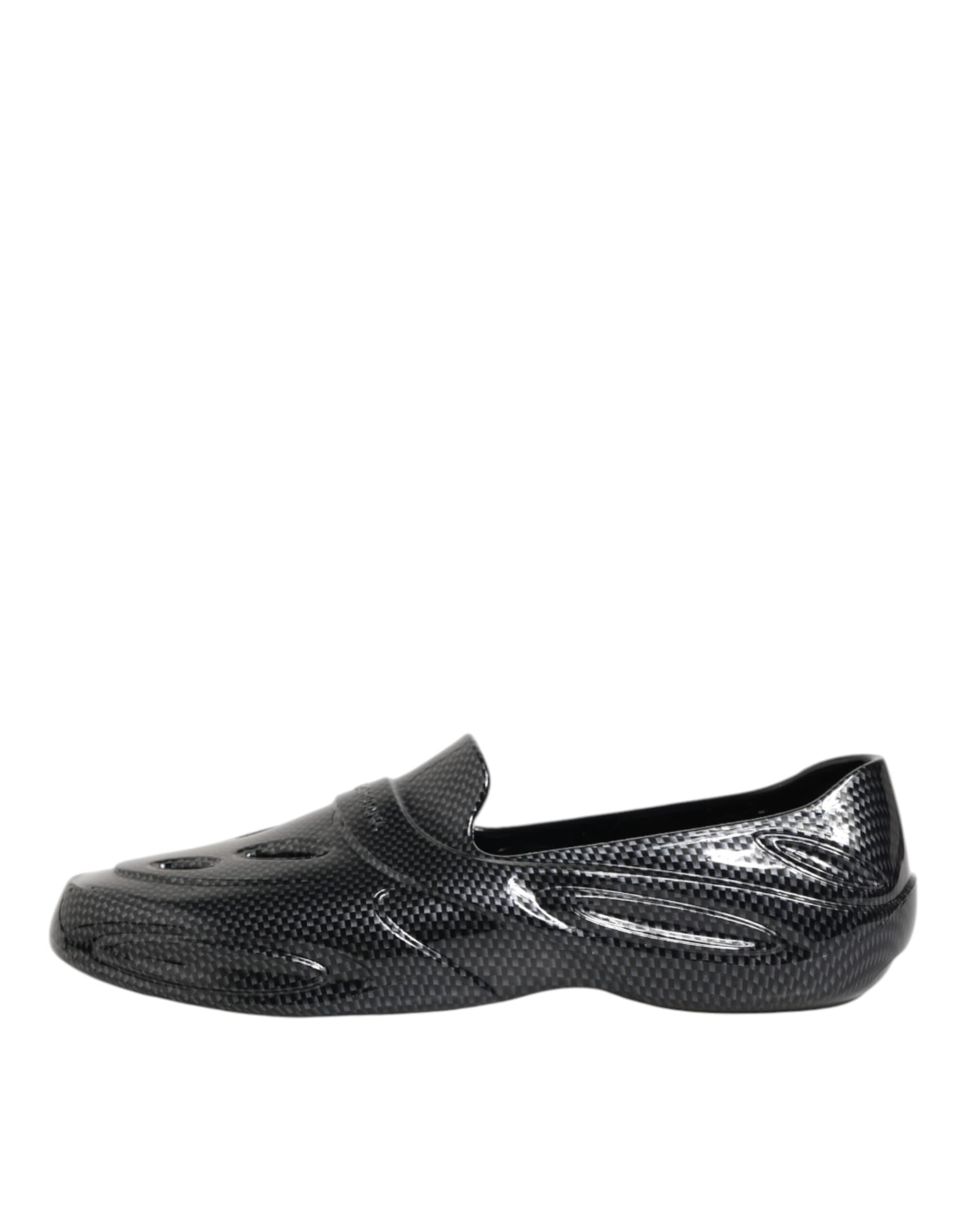 Dolce & Gabbana Black Rubber Slides Low Top Sneakers Shoes - 5
