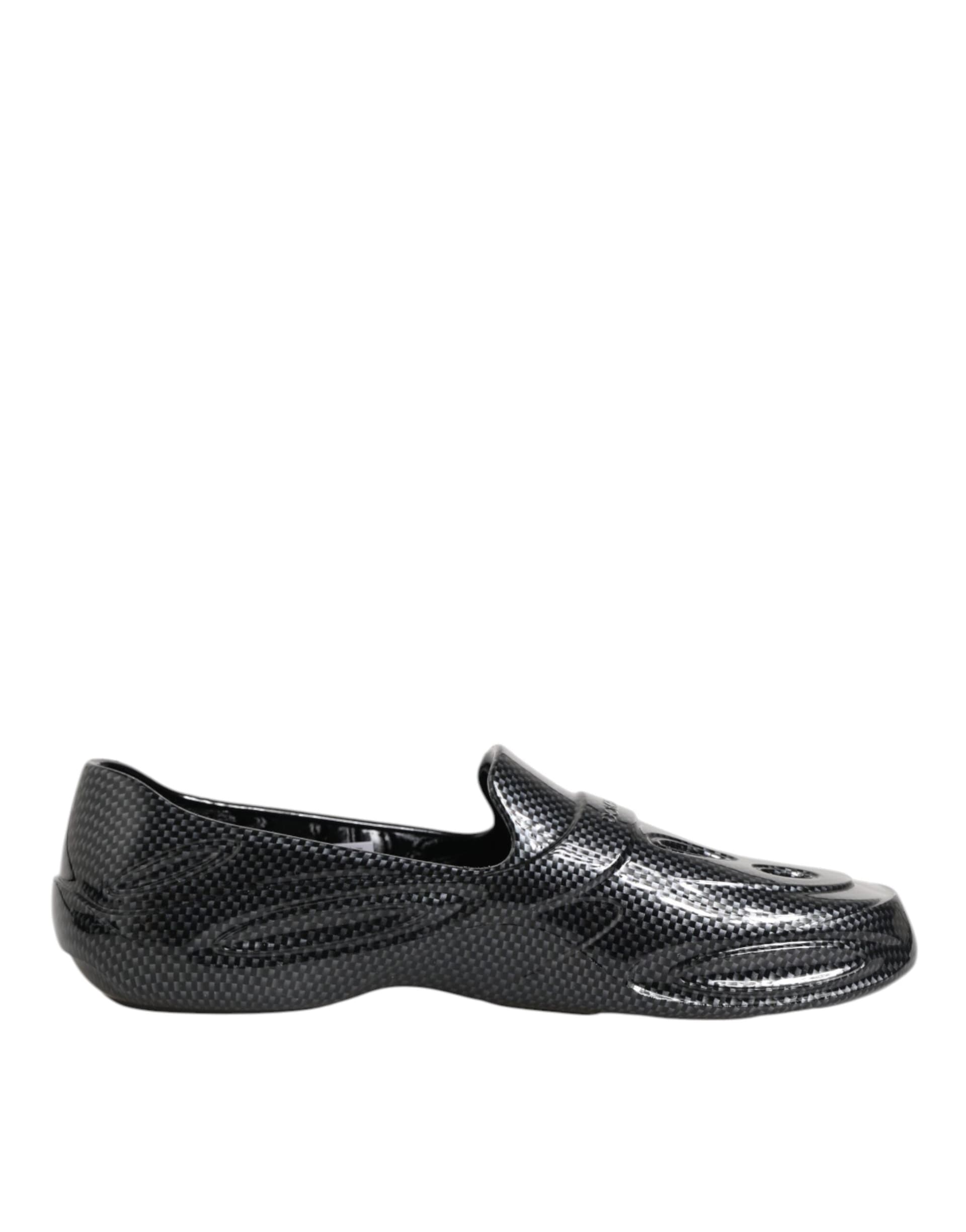 Dolce & Gabbana Black Rubber Slides Low Top Sneakers Shoes - 6