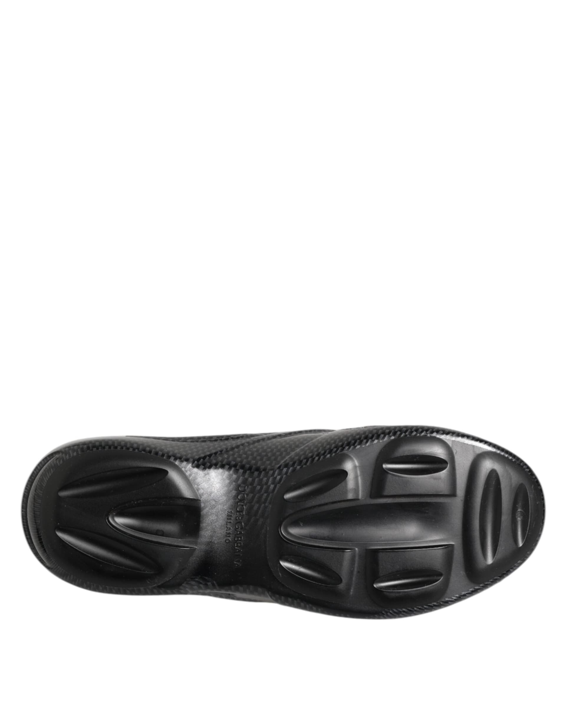 Dolce & Gabbana Black Rubber Slides Low Top Sneakers Shoes - 8