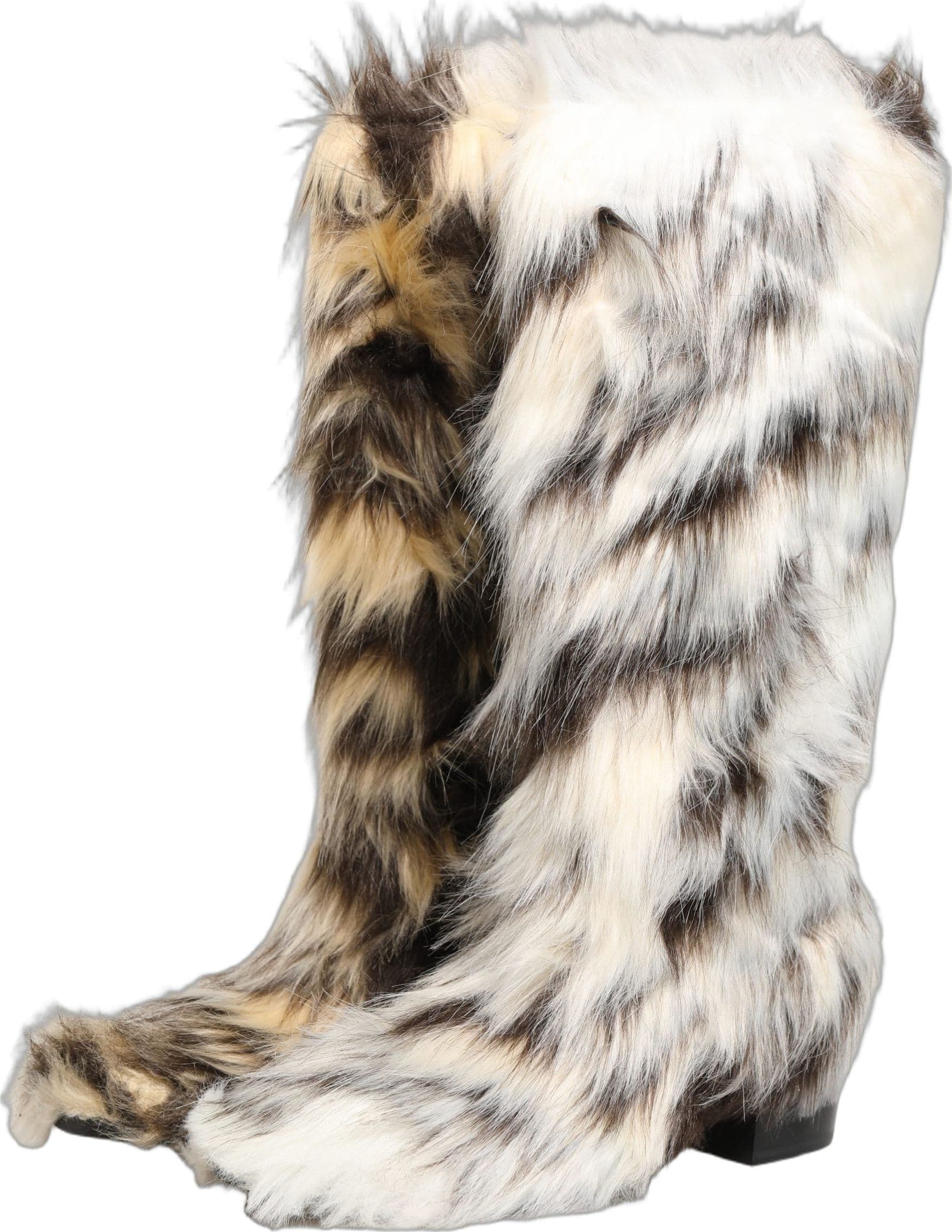 Dolce & Gabbana Multicolor Knee High Faux Fur Boots Shoes - 2