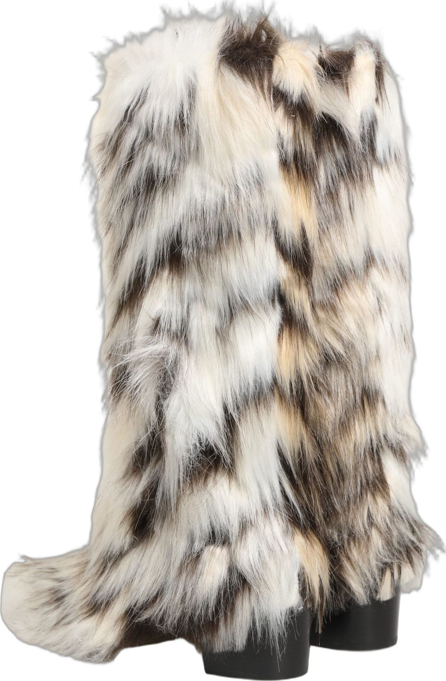 Dolce & Gabbana Multicolor Knee High Faux Fur Boots Shoes - 3