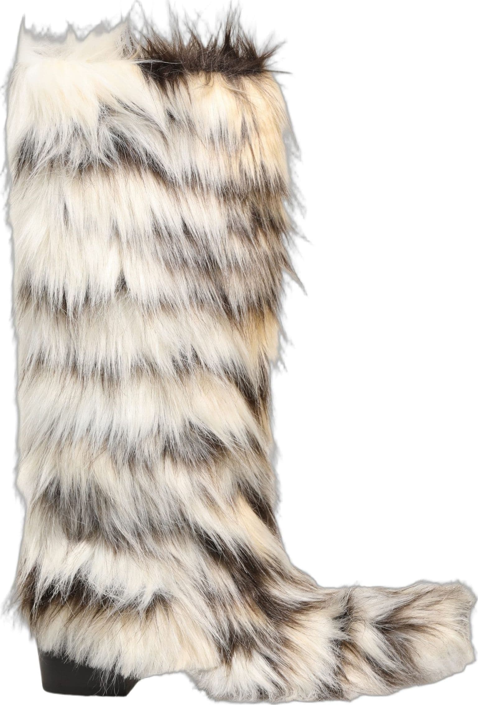 Dolce & Gabbana Multicolor Knee High Faux Fur Boots Shoes - 6